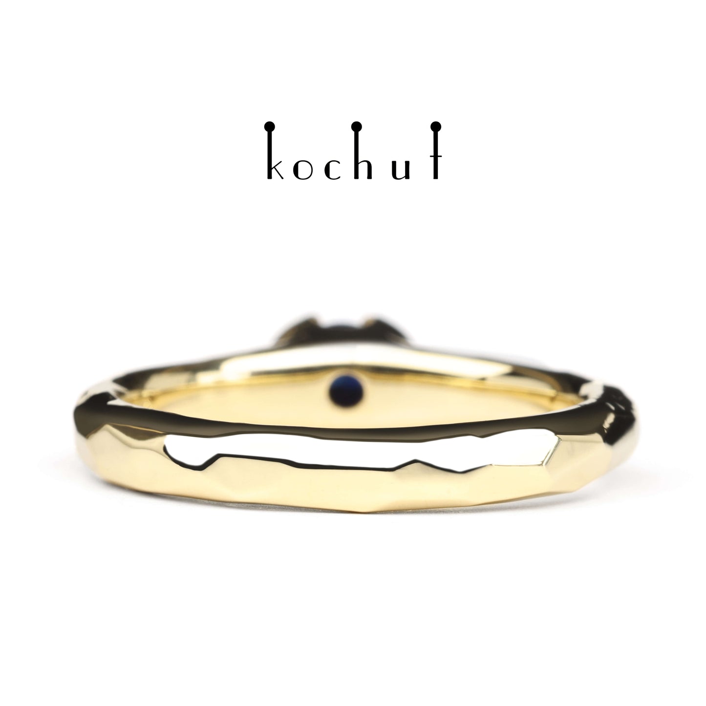Absolute — Verlobungsring aus gelbem 18K-Gold mit blauer Saphir