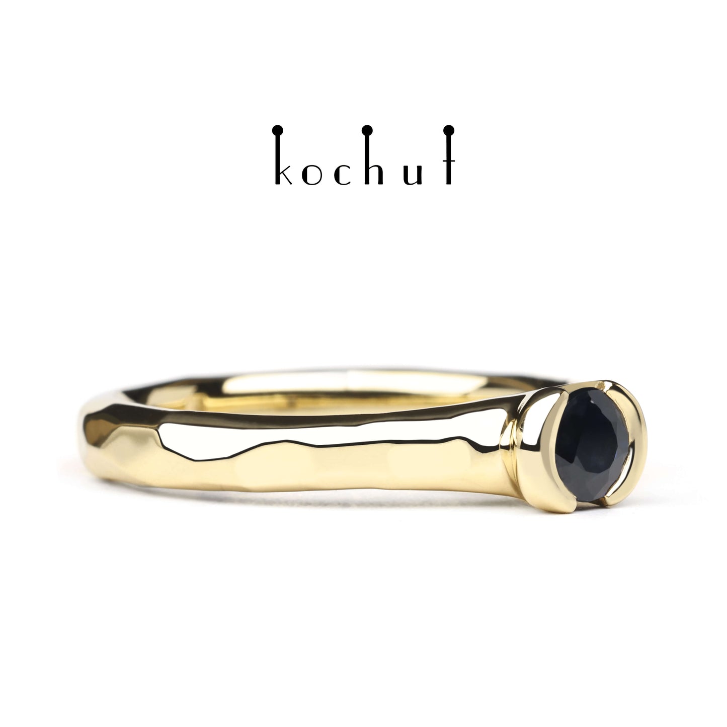 Absolute — Verlobungsring aus gelbem 18K-Gold mit blauer Saphir