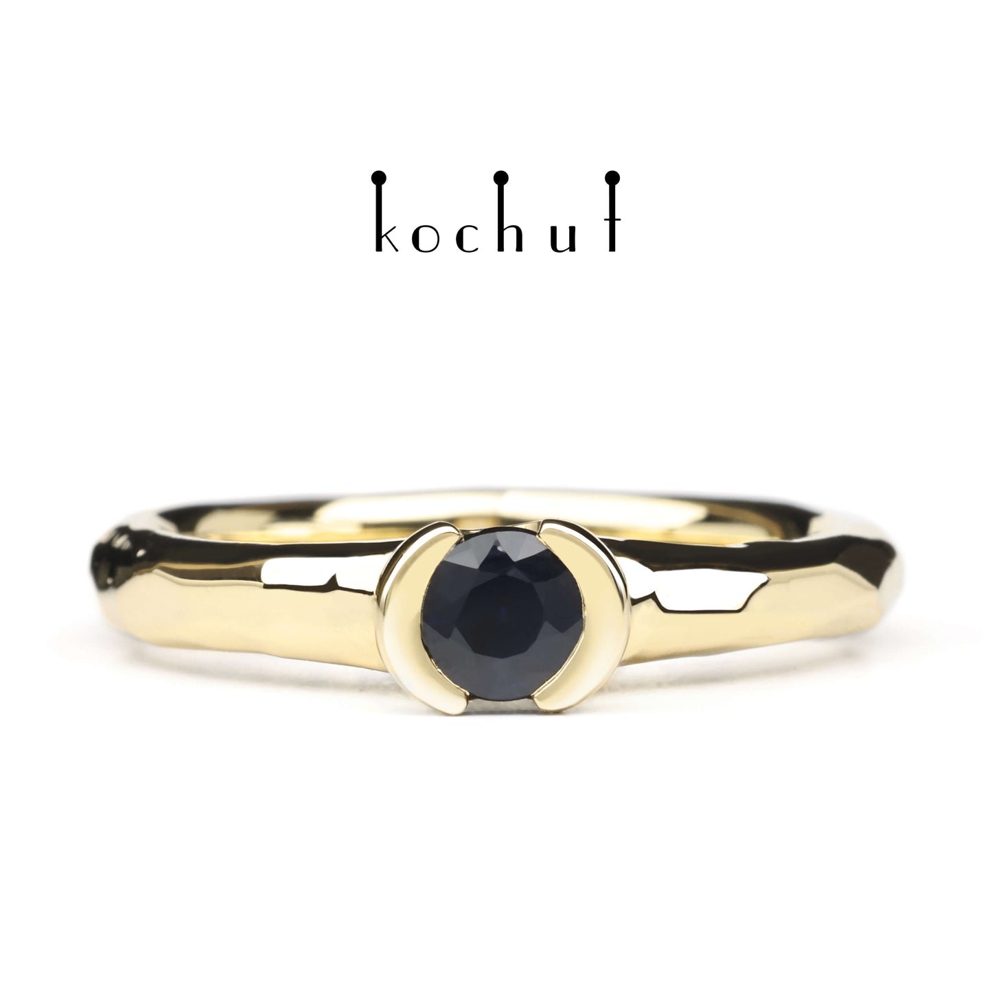 Absolute — Verlobungsring aus gelbem 18K-Gold mit blauer Saphir