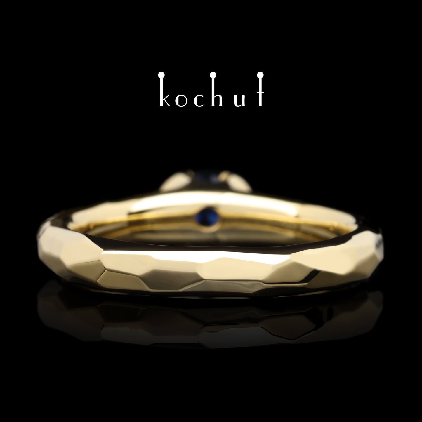 Absolute — Verlobungsring aus gelbem 18K-Gold mit blauer Saphir