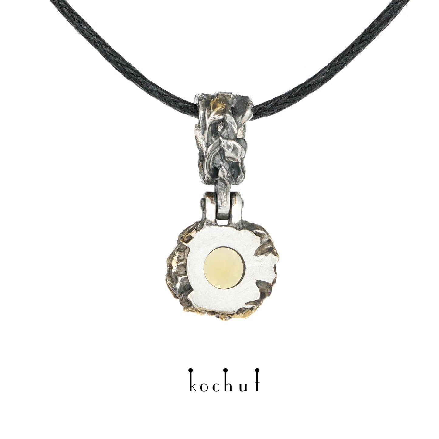 Sonniger Wald — Anhänger aus oxidiertem Silber mit Citrin und vergoldet