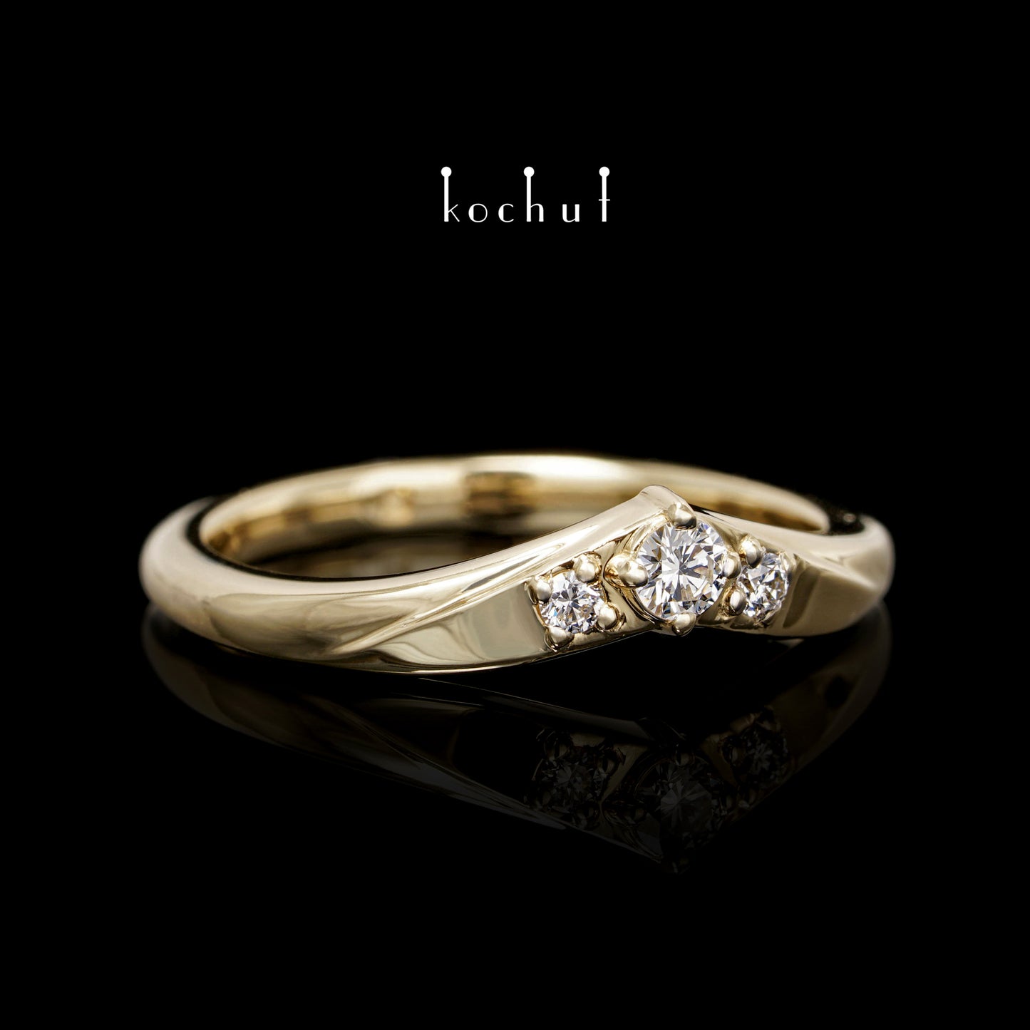 Meine Dame — Gelbgoldring mit Diamanten