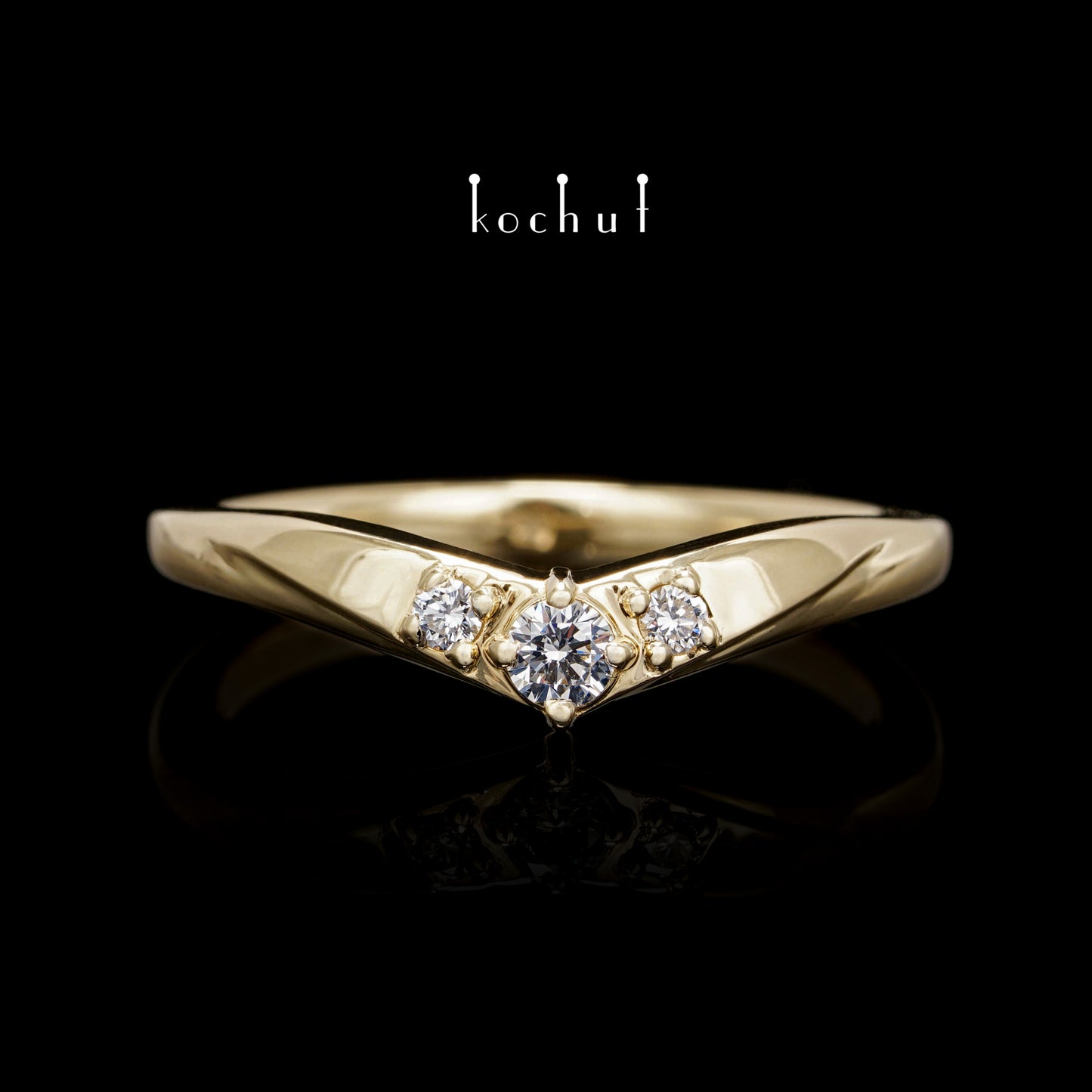 Meine Dame — Gelbgoldring mit Diamanten