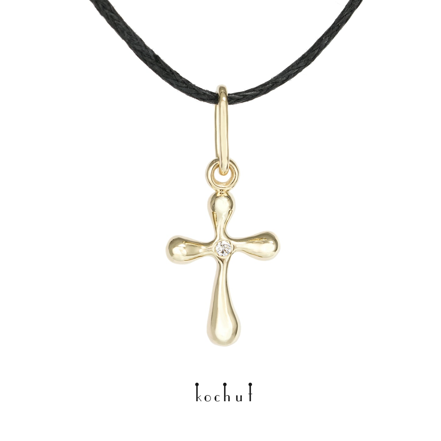 Tau des Liebes — Gelbgold-Diamantkreuz