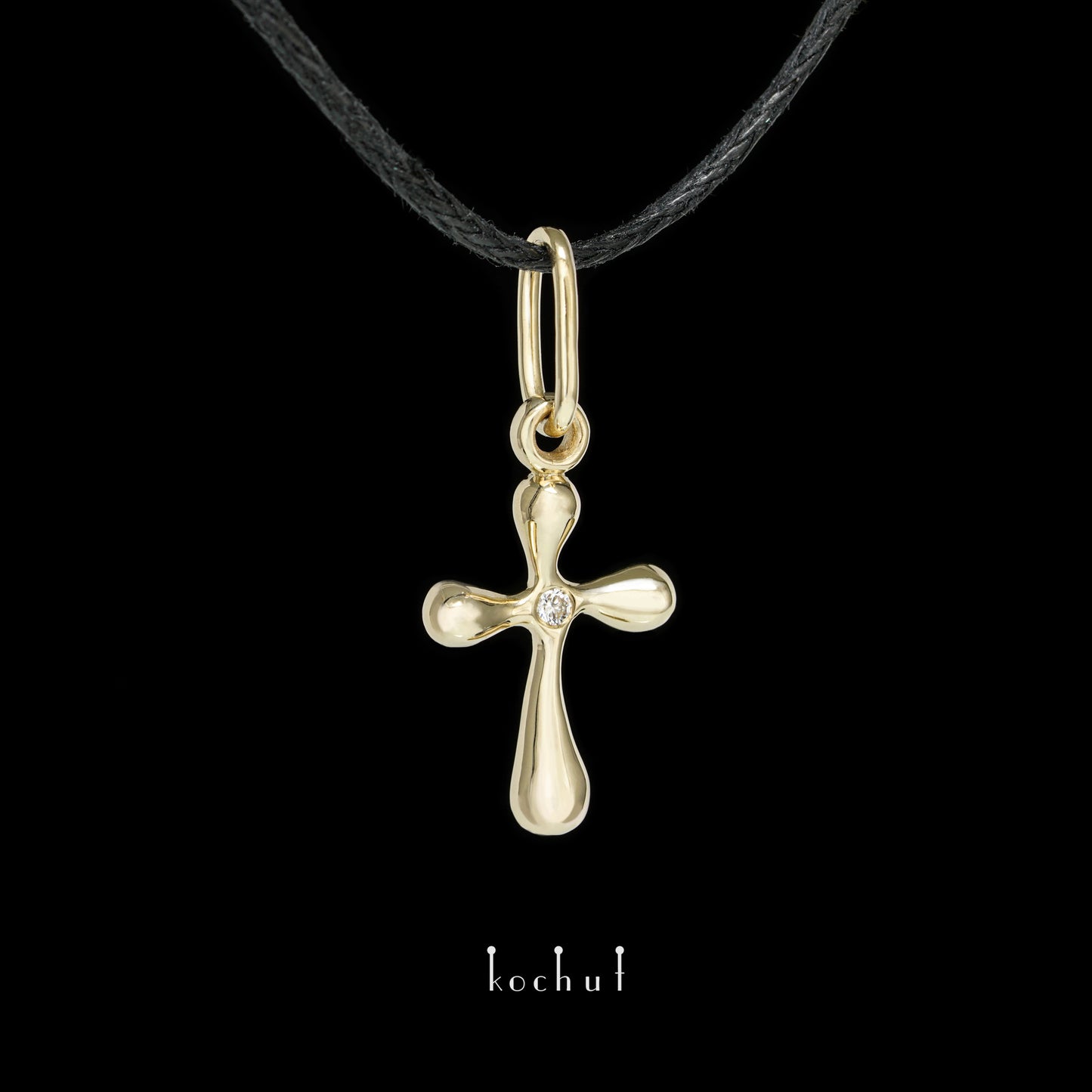 Tau des Liebes — Gelbgold-Diamantkreuz