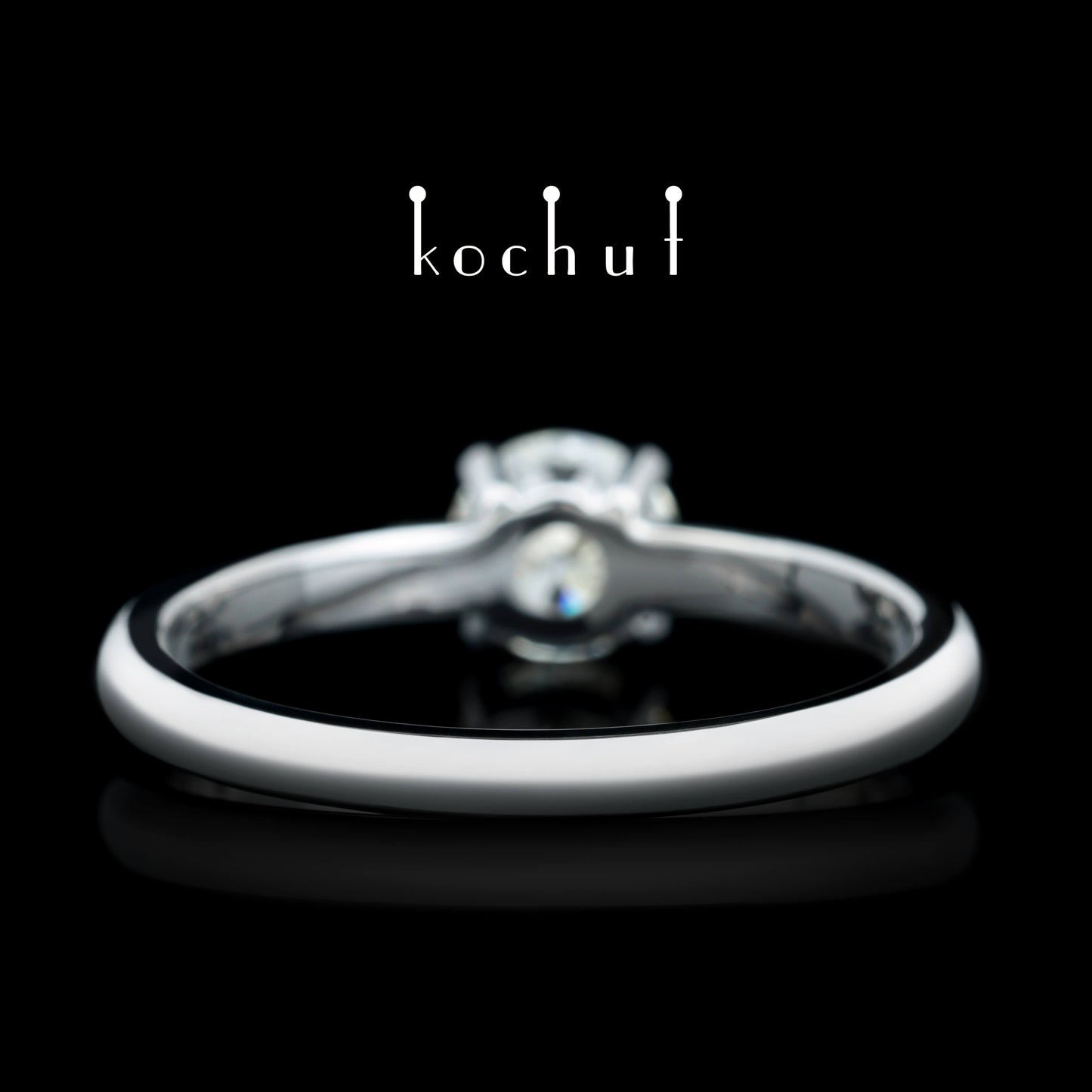 Satellit — Ring aus Weißgold und Diamanten, überzogen mit weißem Rhodium