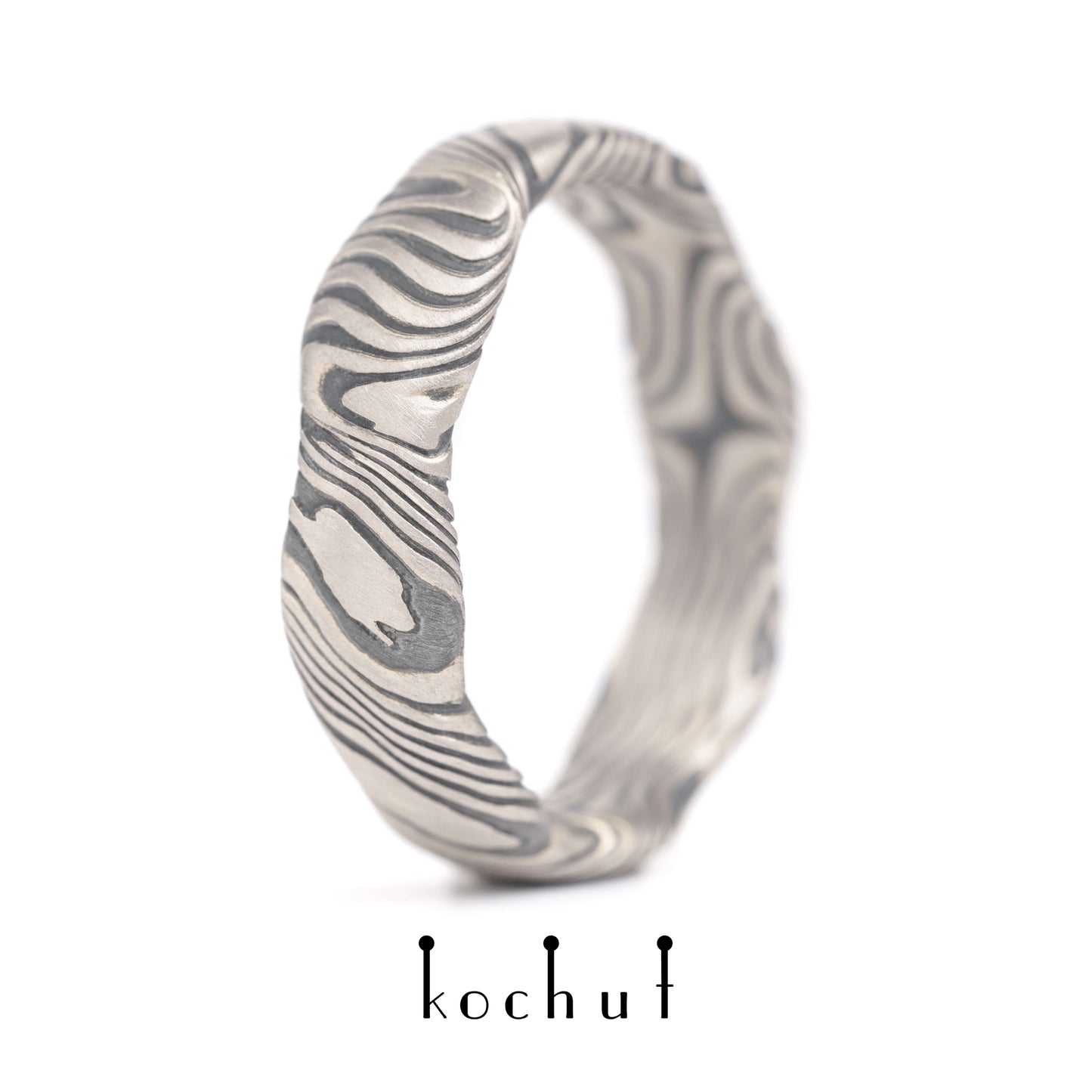Waves — Mokume-Ehering aus Palladium-Gold sowie geätztem und oxidiertem Silber