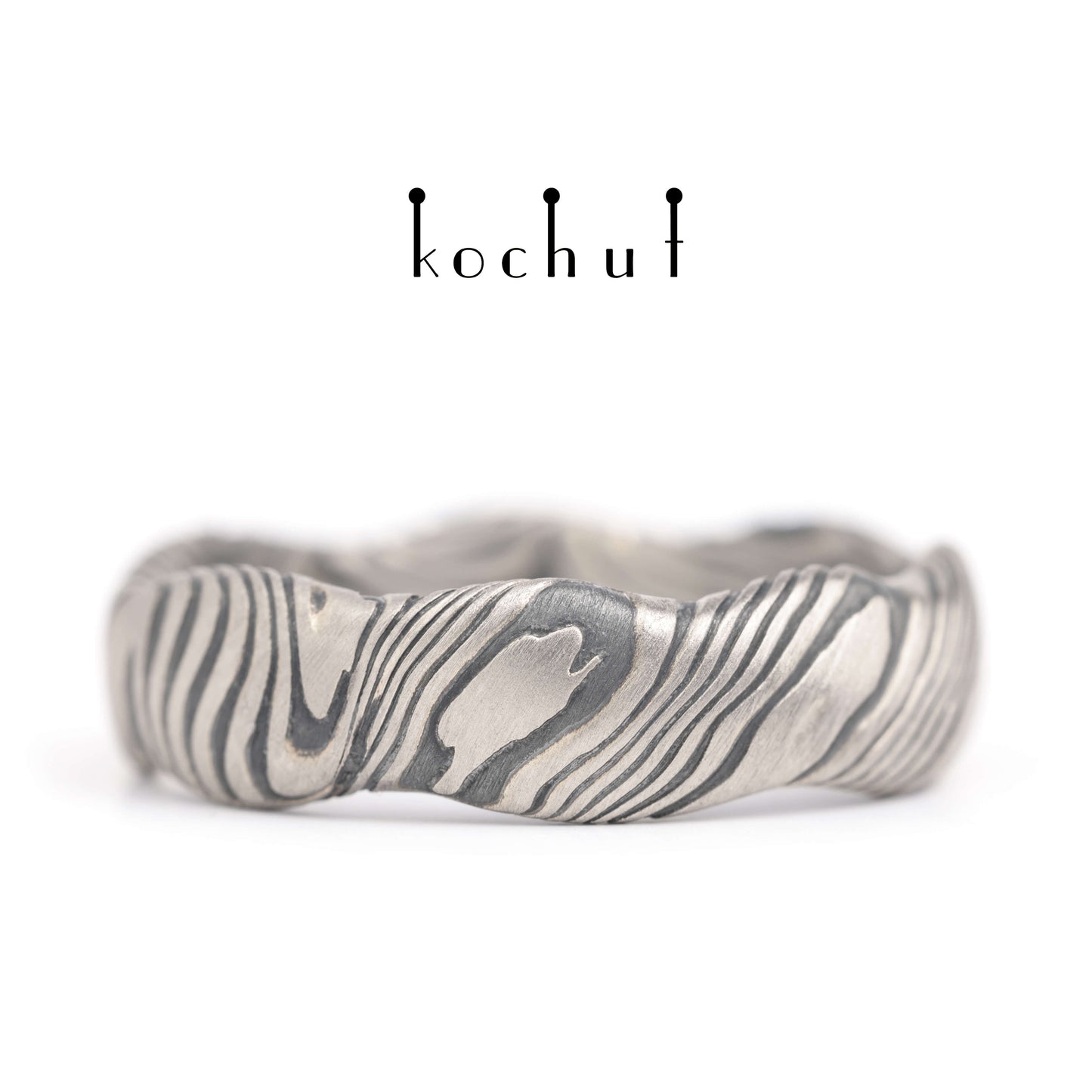 Waves — Mokume-Ehering aus Palladium-Gold sowie geätztem und oxidiertem Silber
