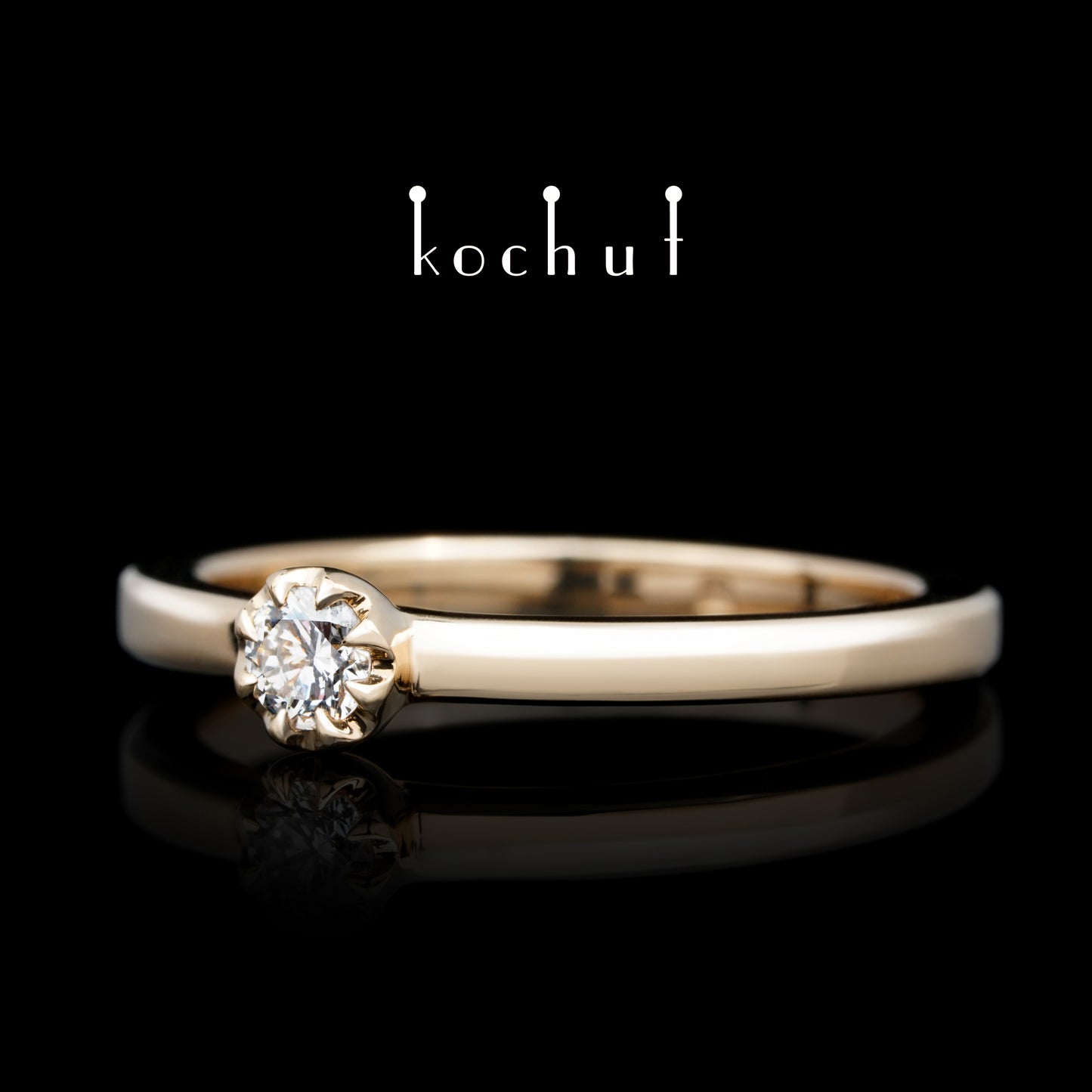 Peaks of Love — Ring aus Rotgold mit Diamant