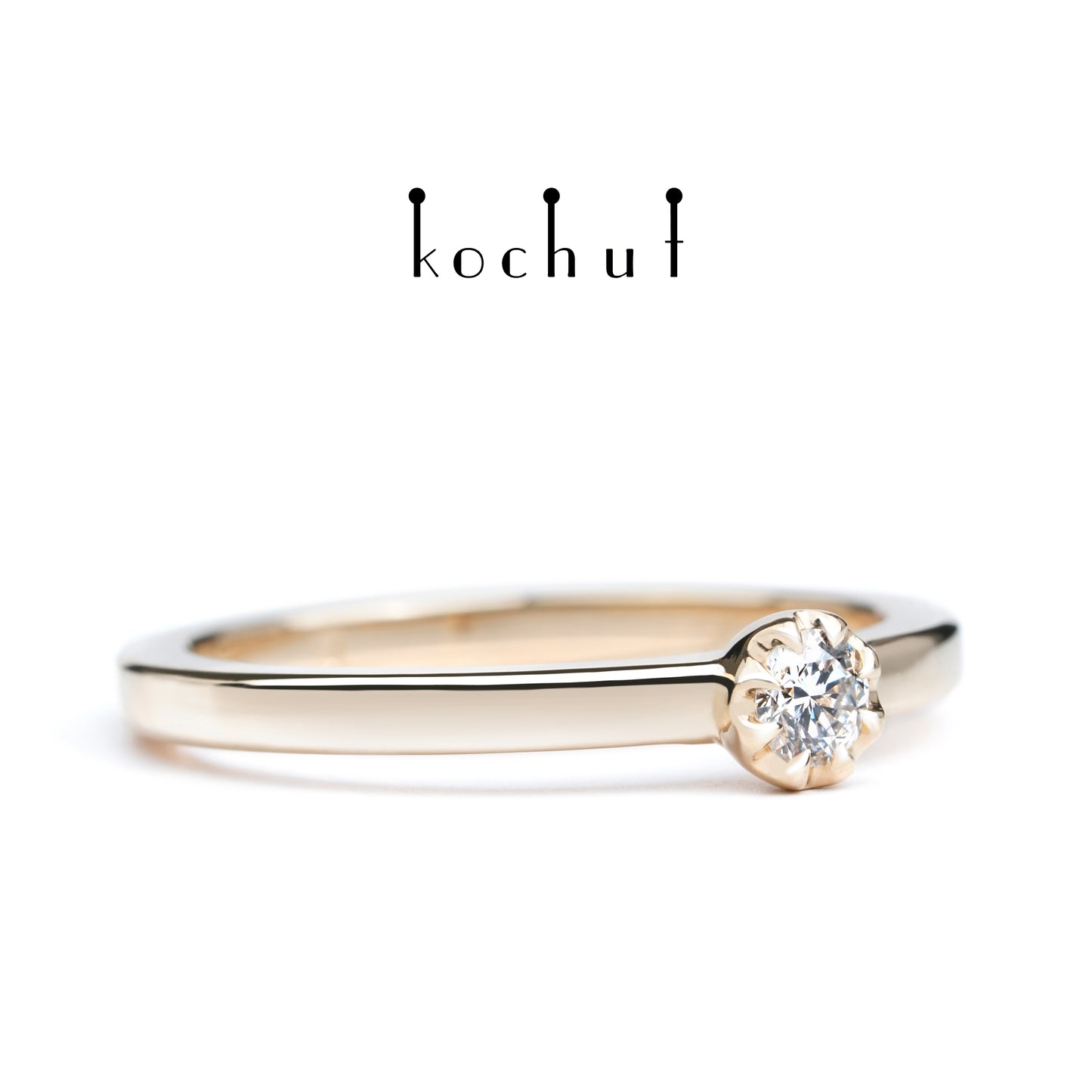 Peaks of Love — Ring aus Rotgold mit Diamant