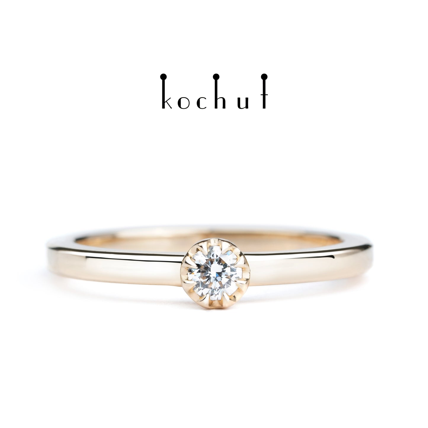 Peaks of Love — Ring aus Rotgold mit Diamant