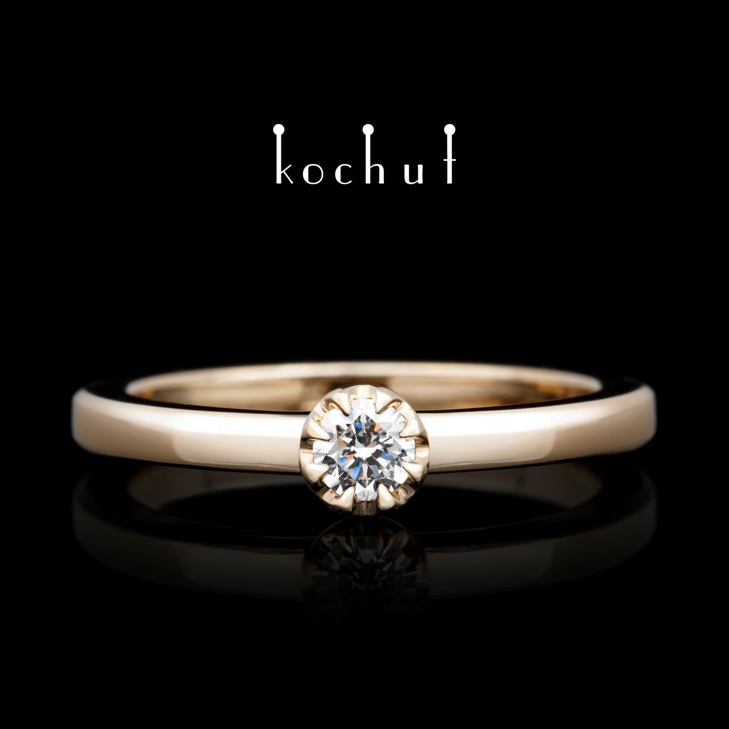 Peaks of Love — Ring aus Rotgold mit Diamant