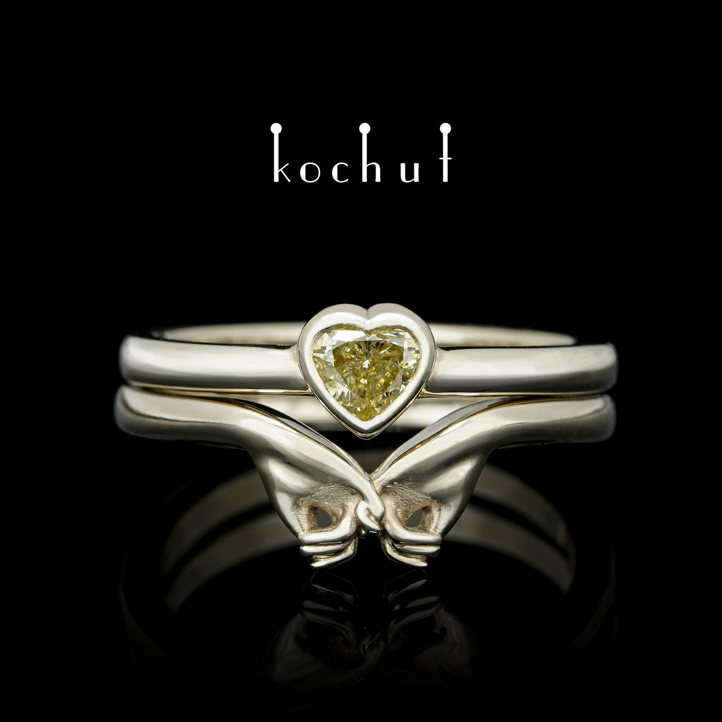 Vertraue mir — Weißgold-Doppel-Diamant-Ring