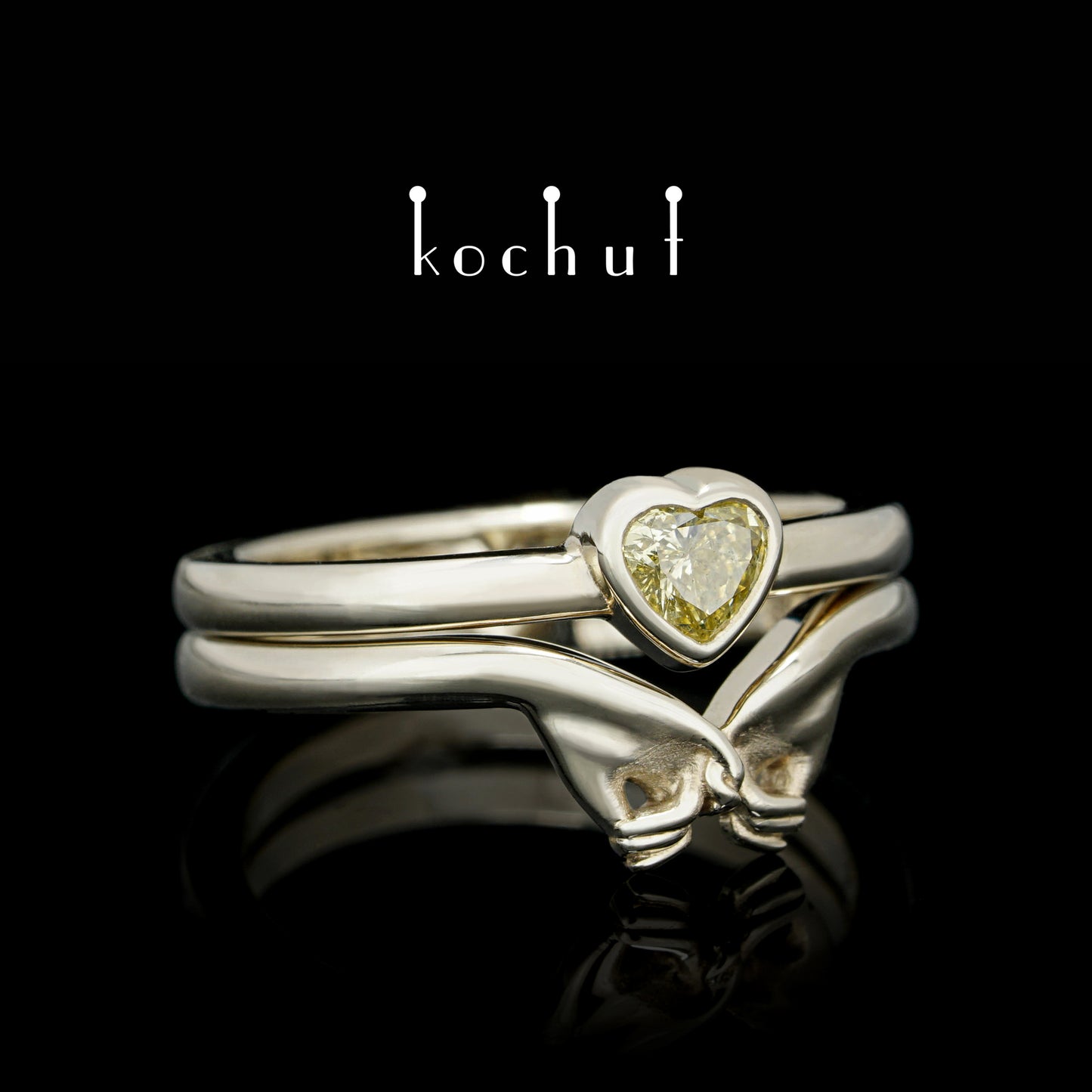 Vertraue mir — Weißgold-Doppel-Diamant-Ring