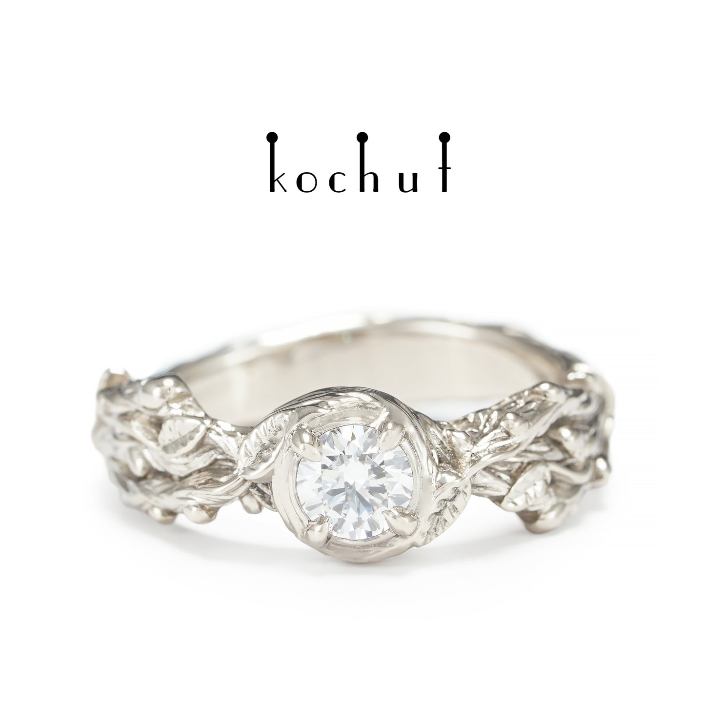 Sprossen — Palladium-Gold-Verlobungsring mit Diamant