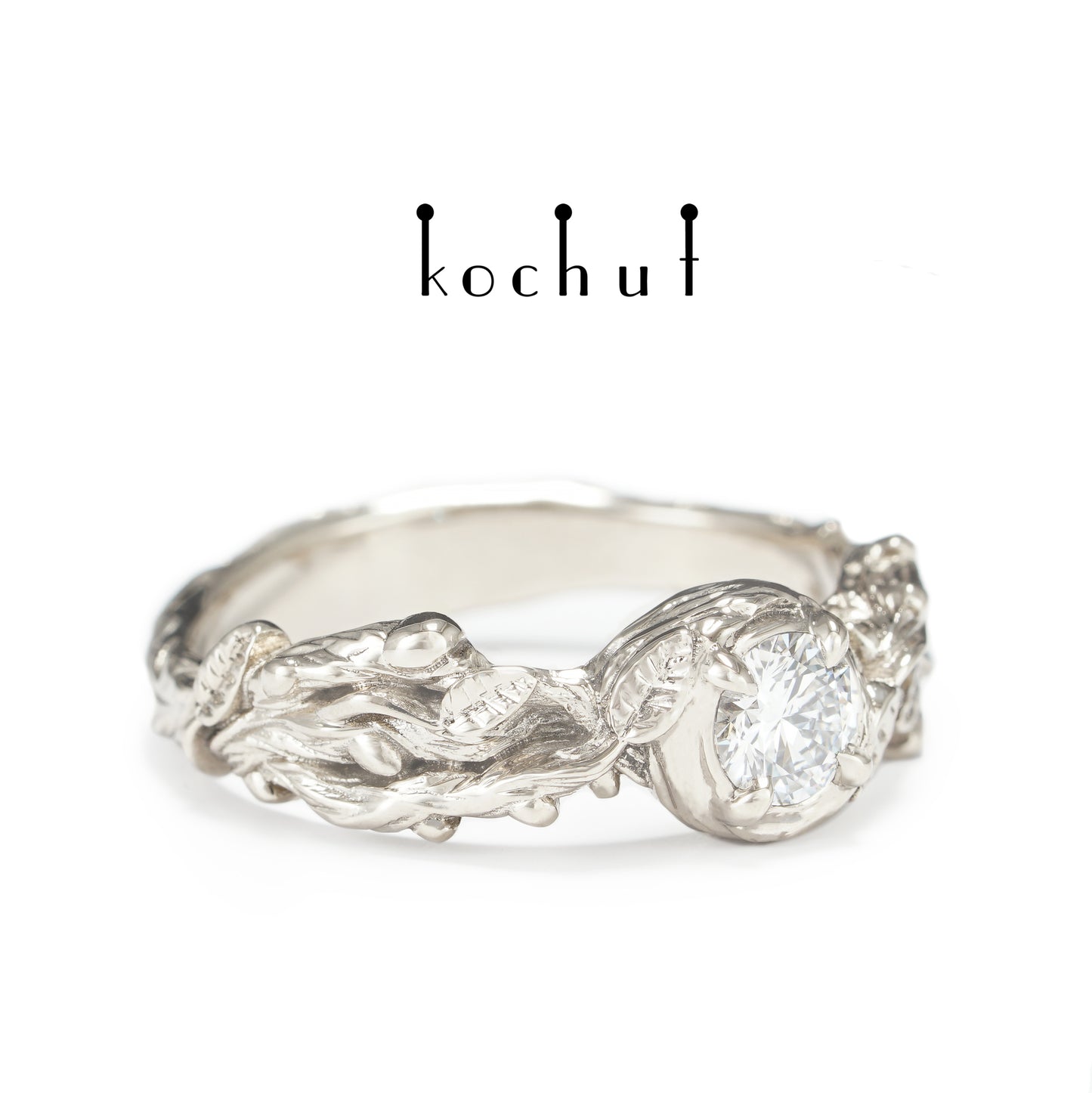 Sprossen — Palladium-Gold-Verlobungsring mit Diamant
