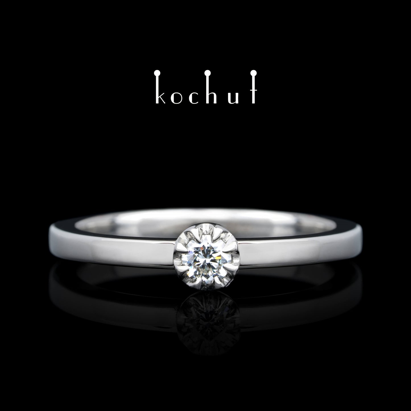 Peaks of Love — Platin-Verlobungsring mit Diamant