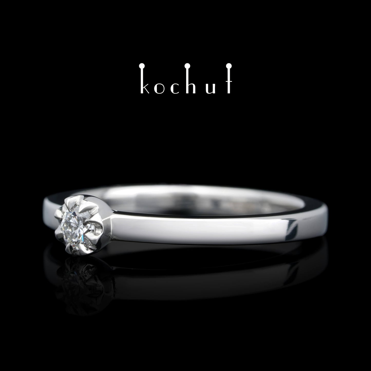Peaks of Love — Platin-Verlobungsring mit Diamant