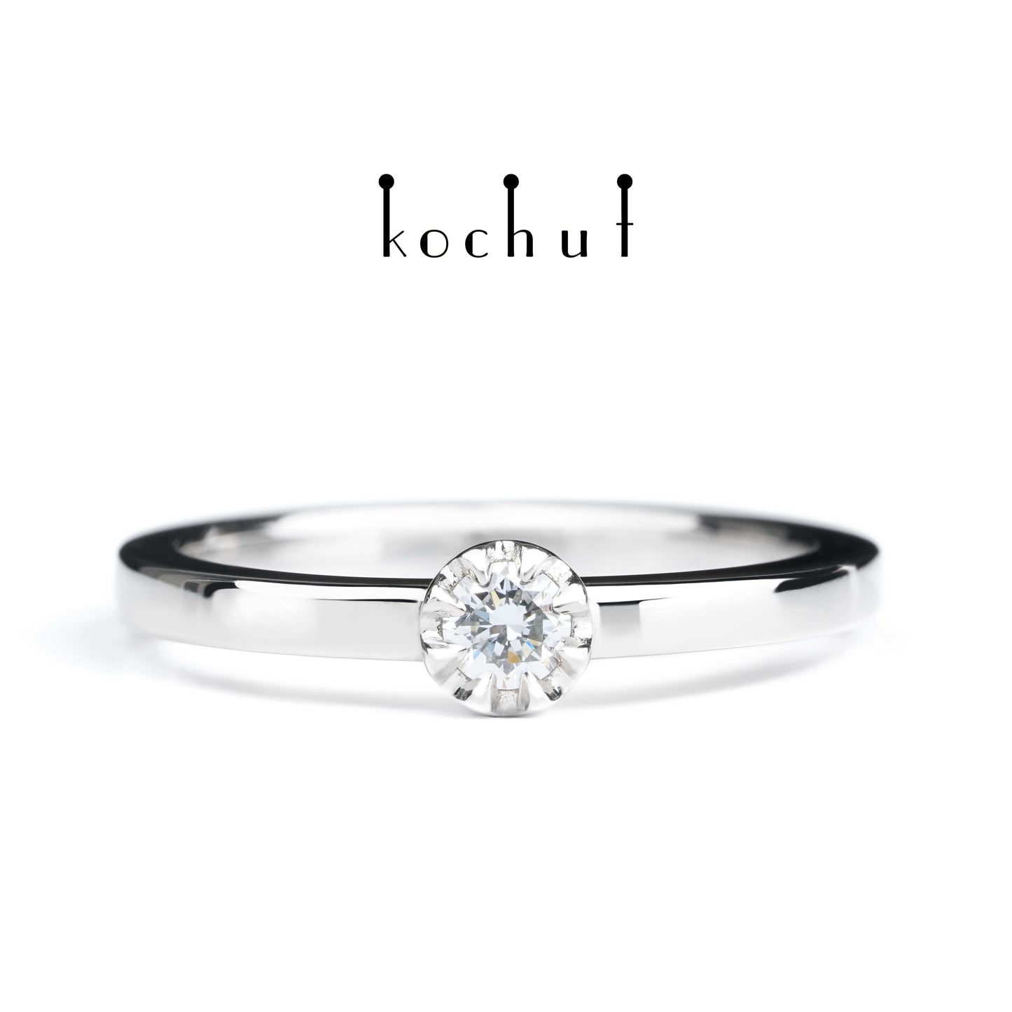 Peaks of Love — Platin-Verlobungsring mit Diamant