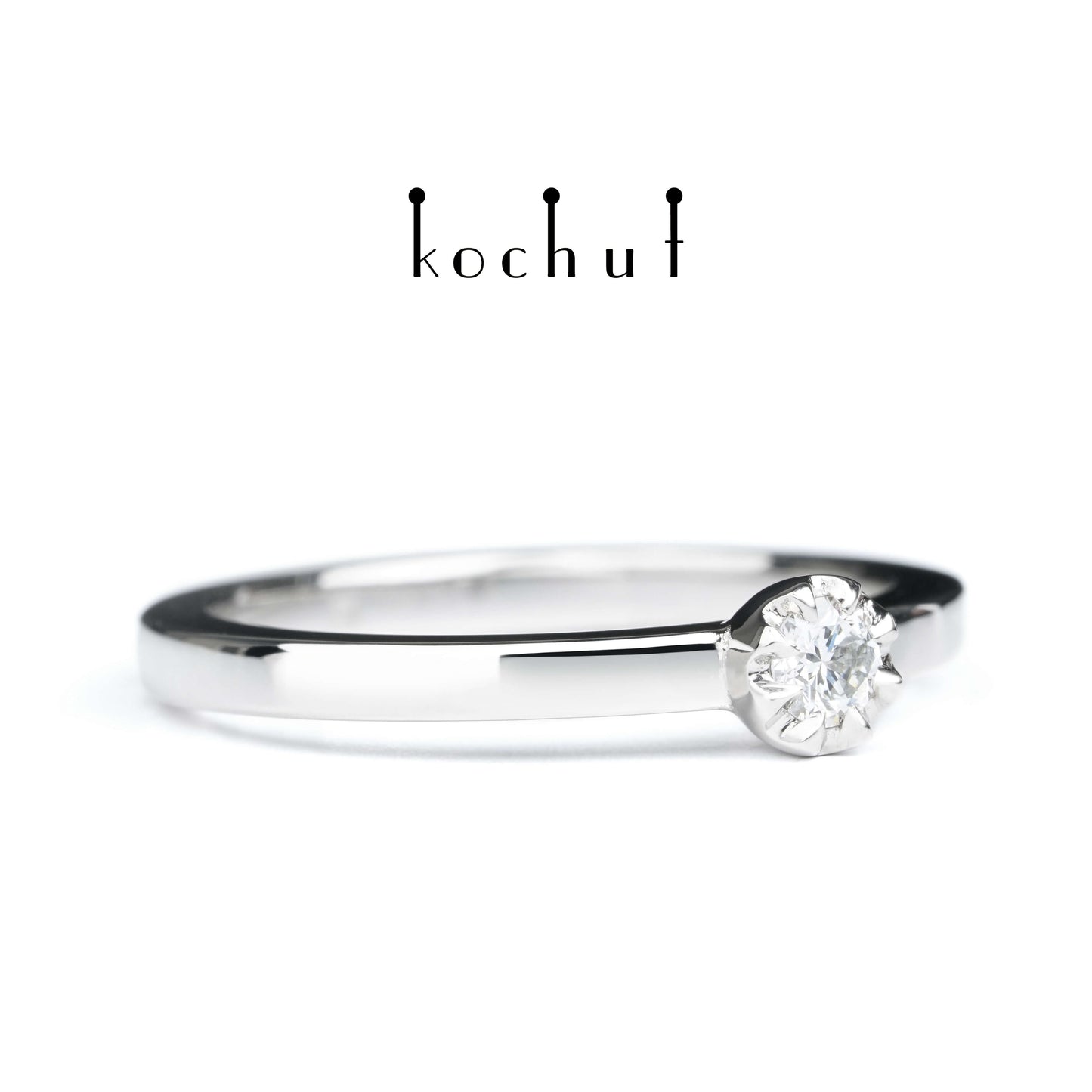 Peaks of Love — Platin-Verlobungsring mit Diamant