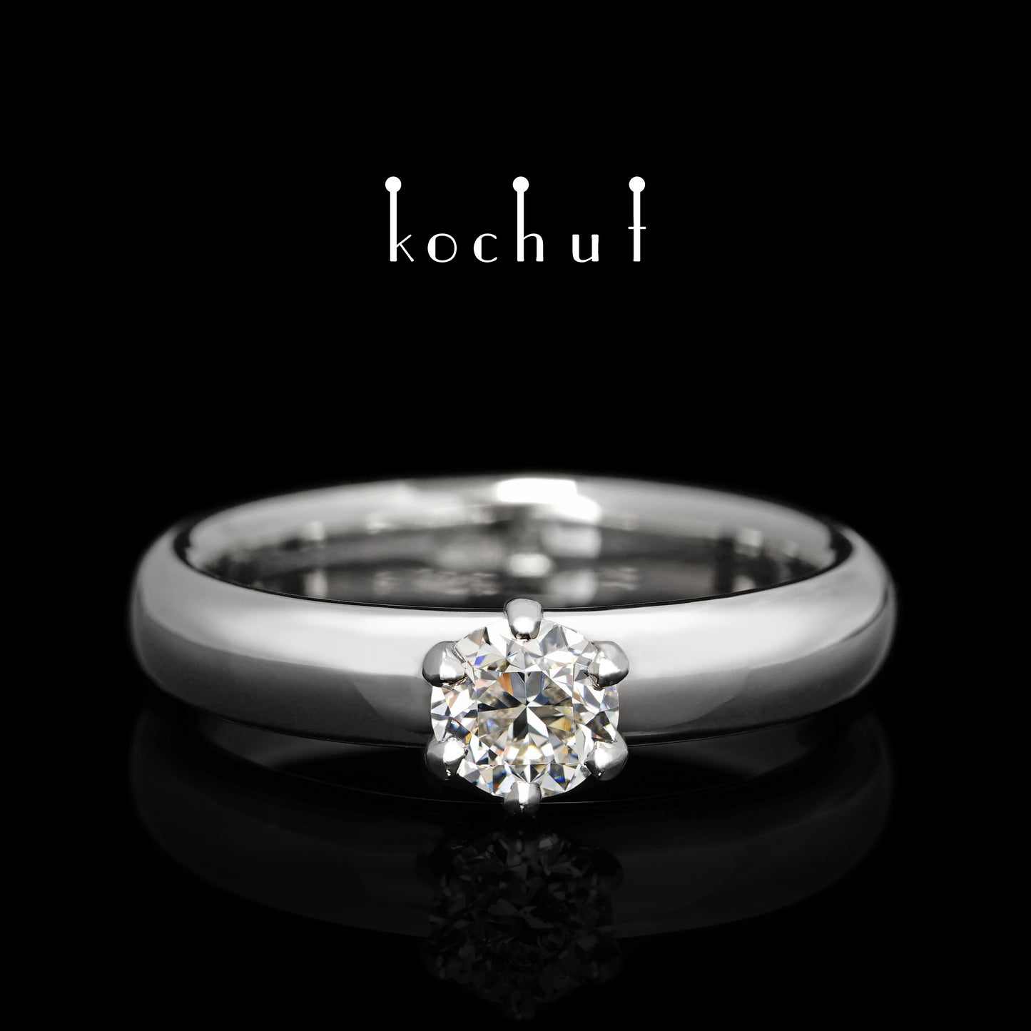 Persephone — Platin-Verlobungsring mit Diamant