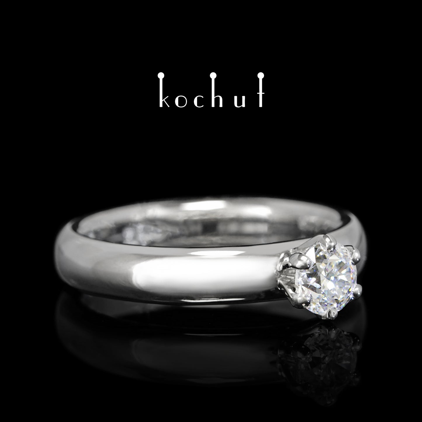 Persephone — Platin-Verlobungsring mit Diamant