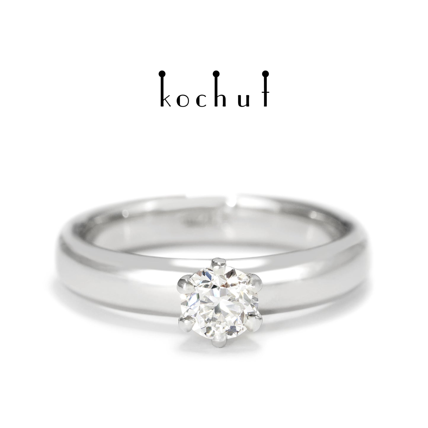 Persephone — Platin-Verlobungsring mit Diamant