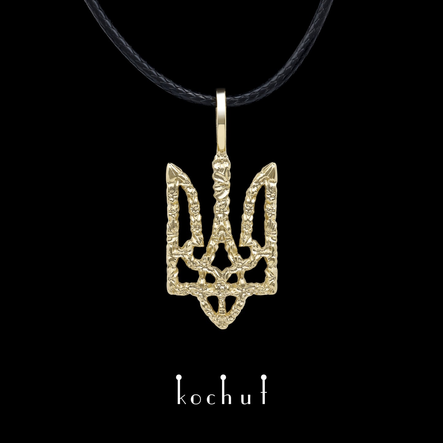 Blumen-Trident — Anhänger aus Gelbgold