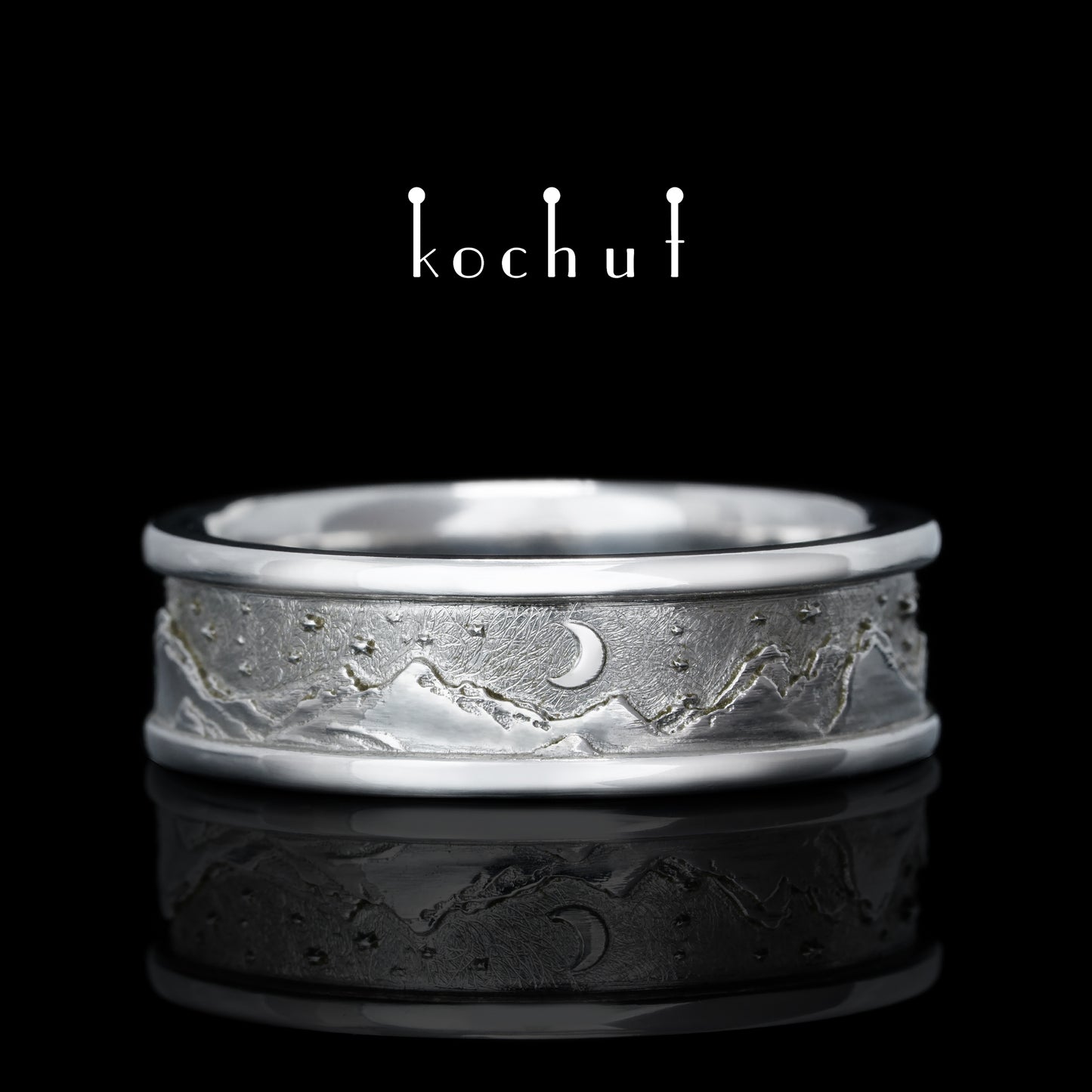 Höhen der Liebe: Sonne und Mond — Silberhochzeit, überzogen mit weißem Rhodium