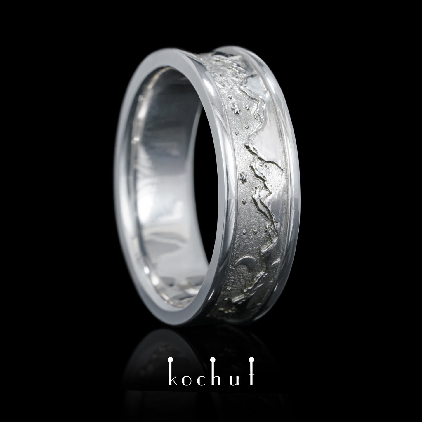 Höhen der Liebe: Sonne und Mond — Silberhochzeit, überzogen mit weißem Rhodium