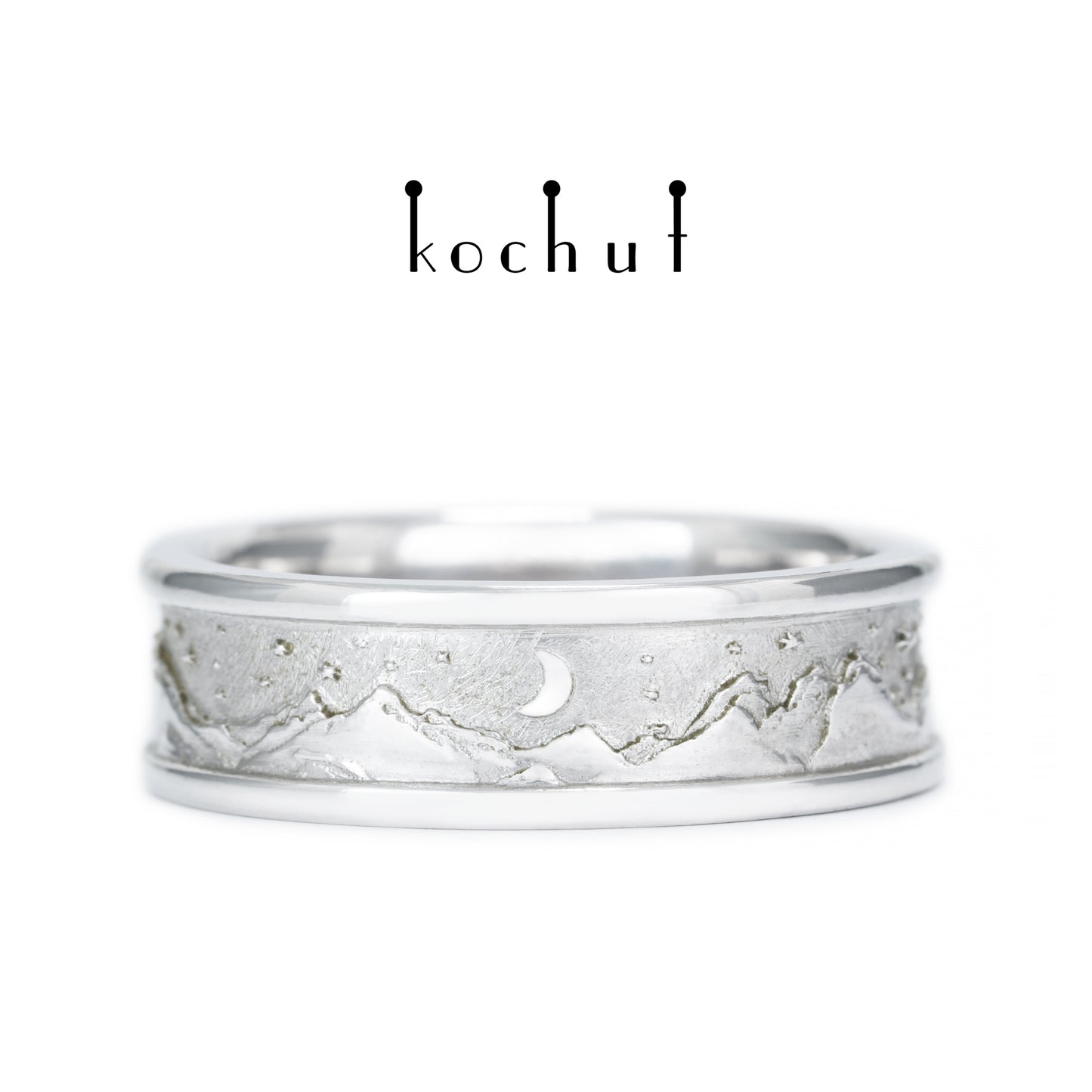 Höhen der Liebe: Sonne und Mond — Silberhochzeit, überzogen mit weißem Rhodium
