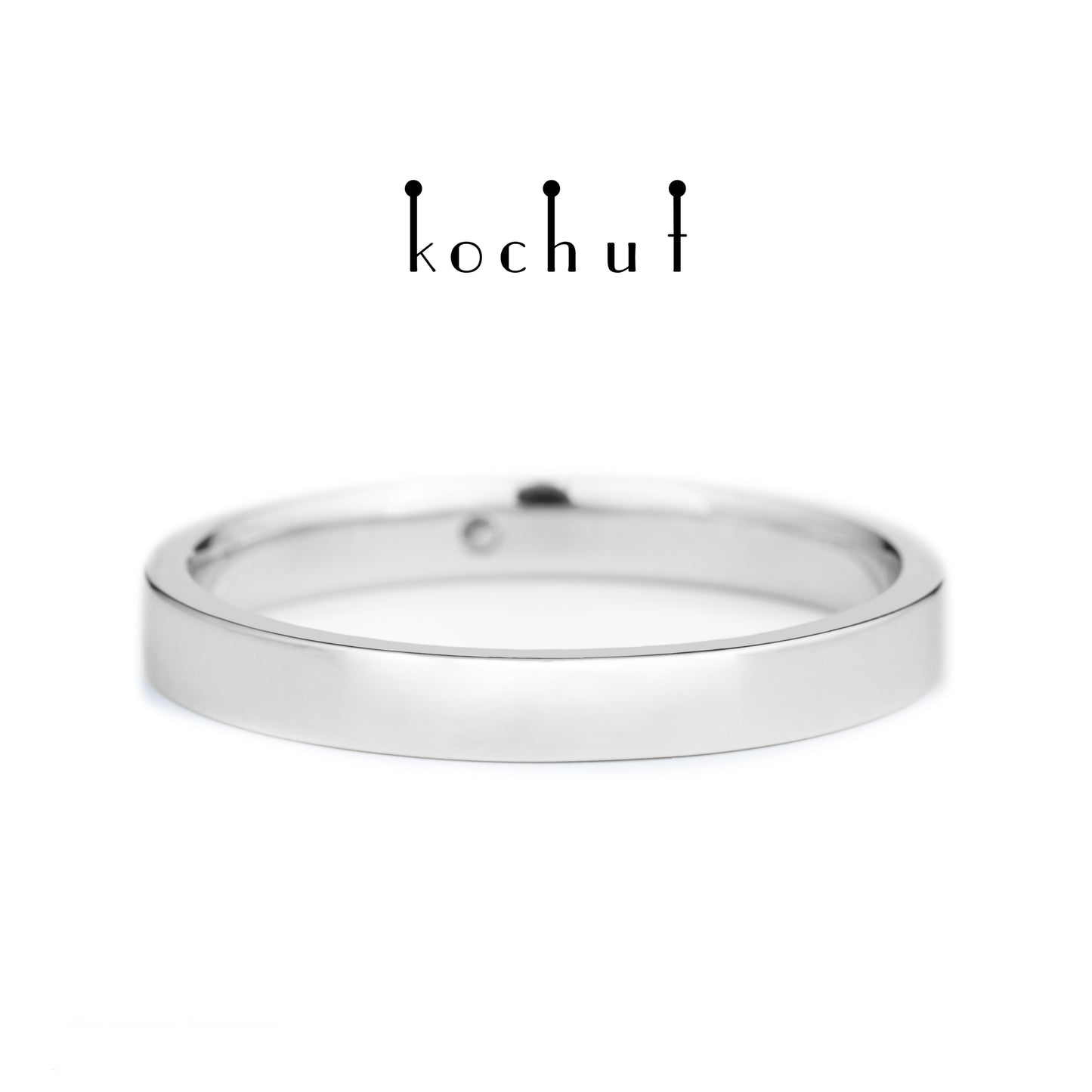 Minimalismus — Ring aus Weißgold mit Diamant und weißem Rhodium überzogen