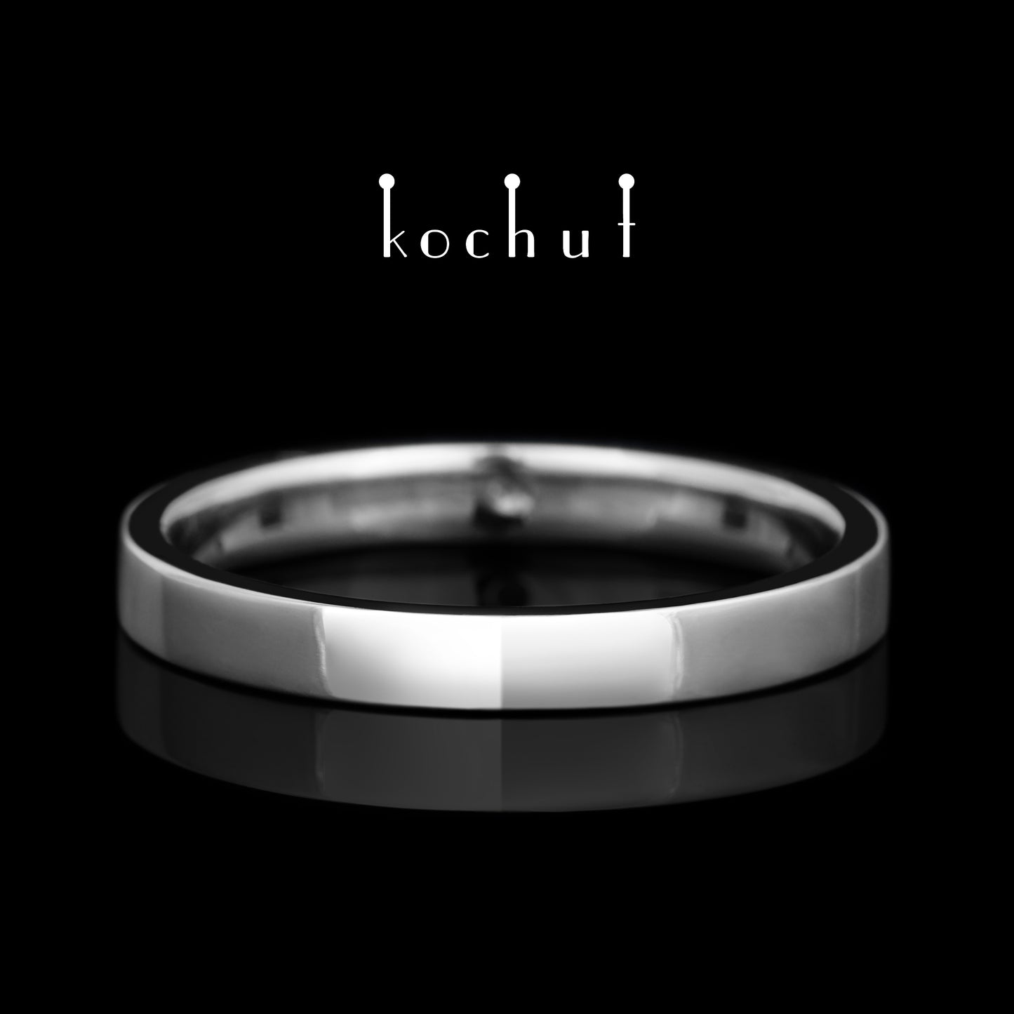 Minimalismus — Ring aus Weißgold mit Diamant und weißem Rhodium überzogen