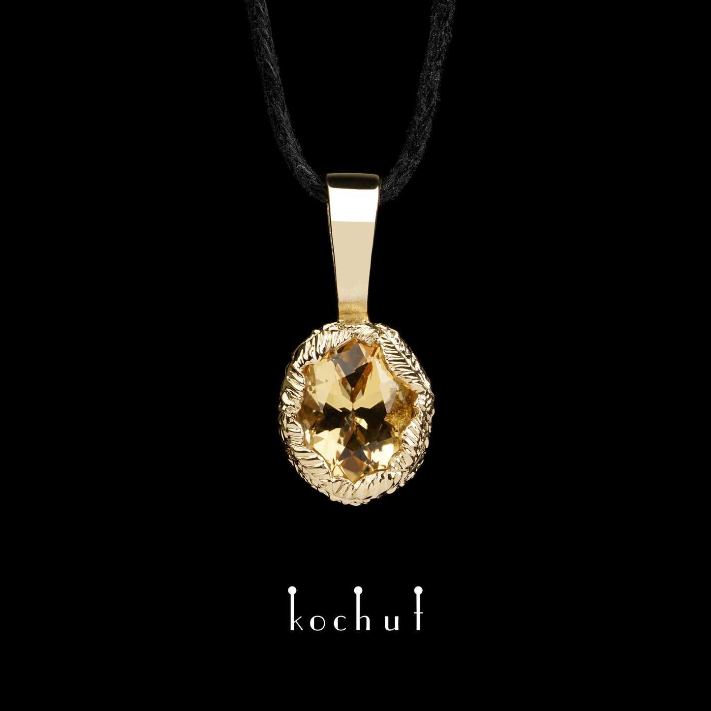 Quelle des Lebens — Anhänger aus Gelbgold mit Citrin