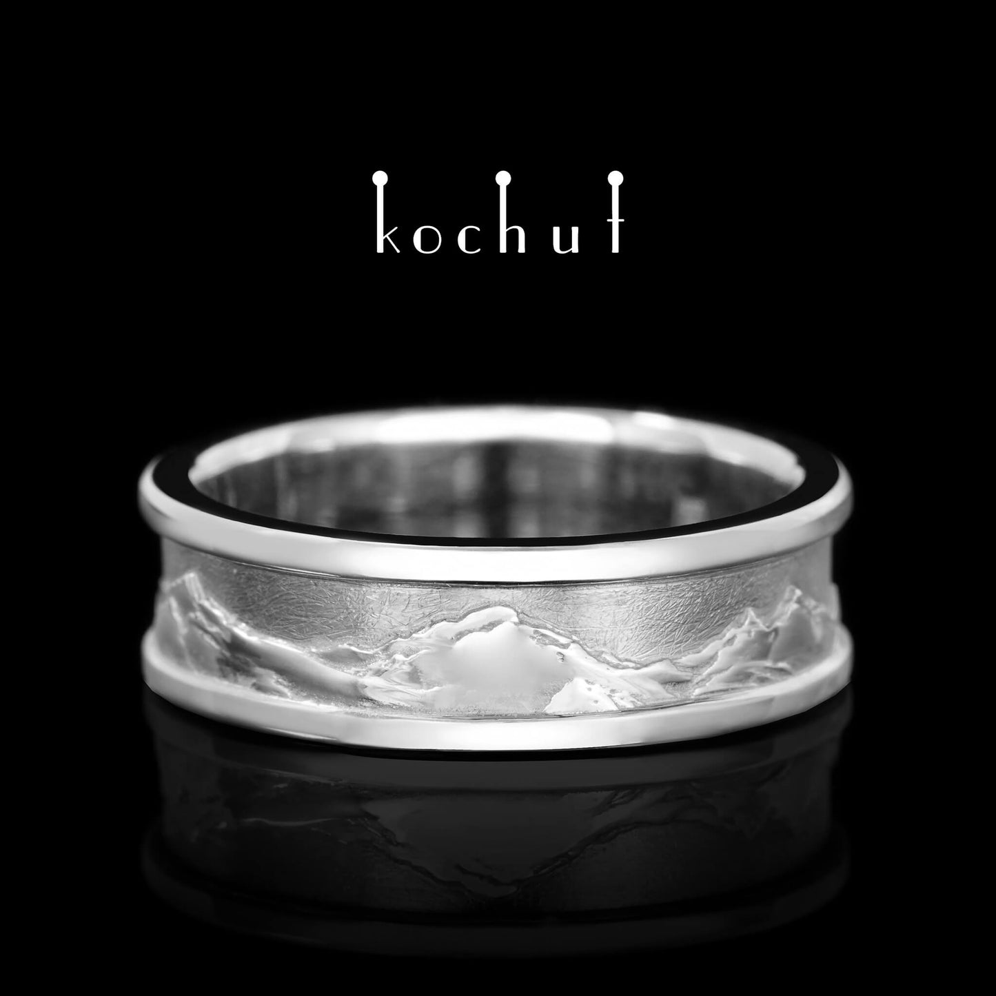 Höhepunkte der Liebe — Ehering aus Weißgold, beschichtet mit weißem Rhodium