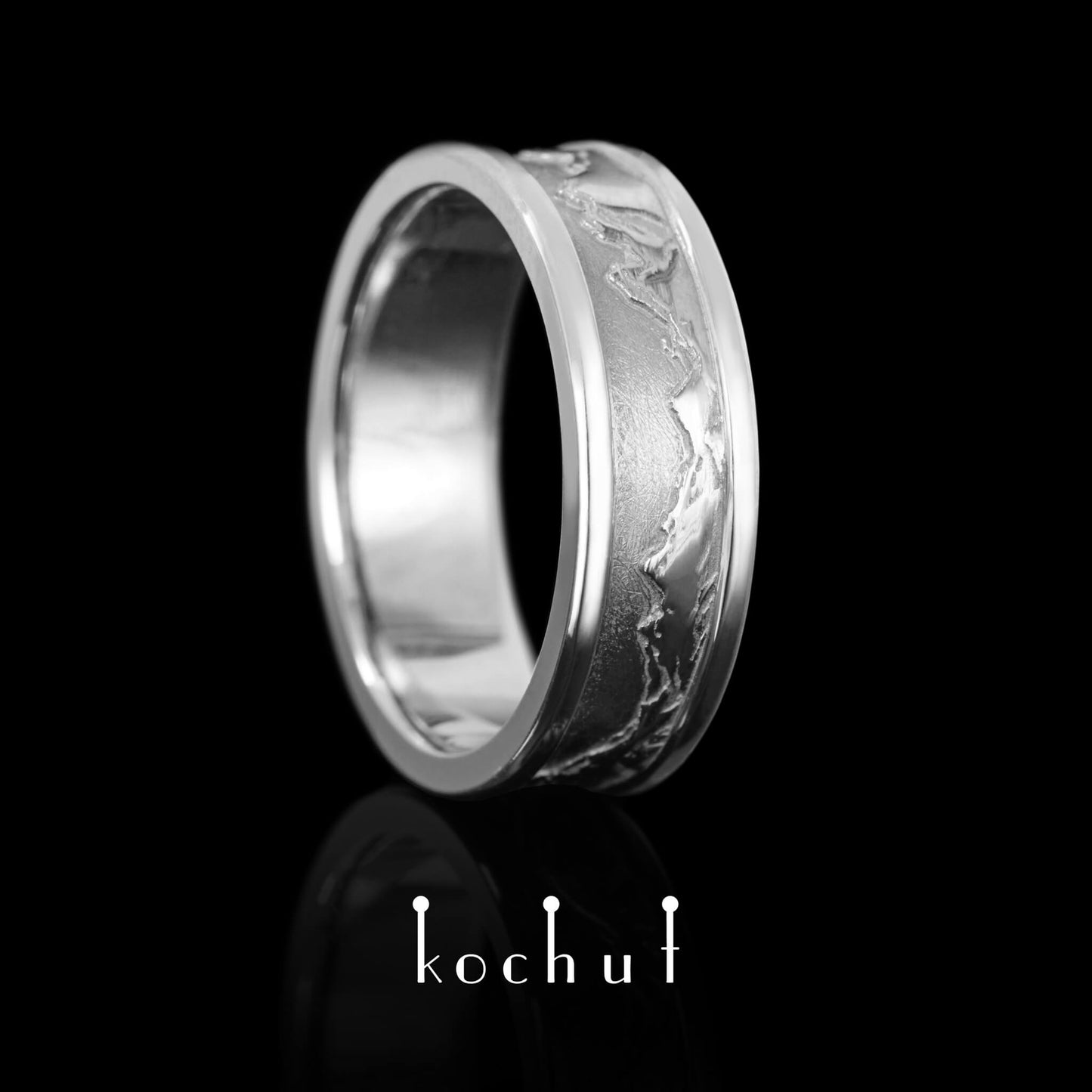 Höhepunkte der Liebe — Ehering aus Weißgold, beschichtet mit weißem Rhodium