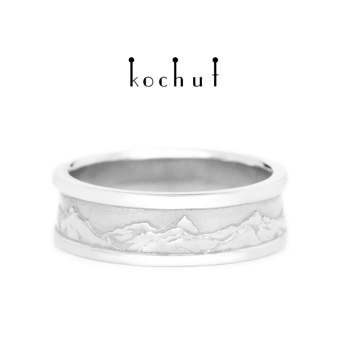 Höhepunkte der Liebe — Ehering aus Weißgold, beschichtet mit weißem Rhodium
