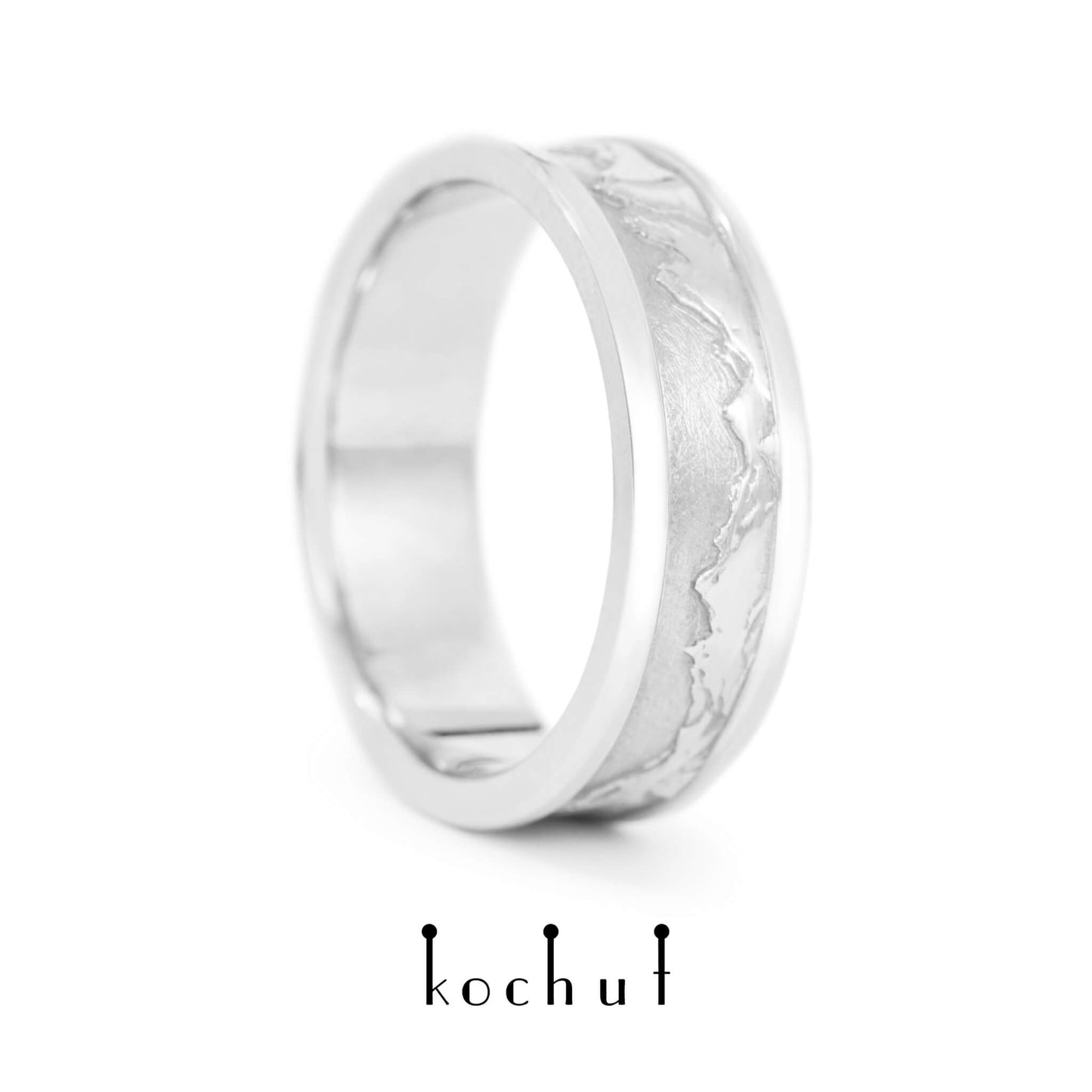 Höhepunkte der Liebe — Ehering aus Weißgold, beschichtet mit weißem Rhodium