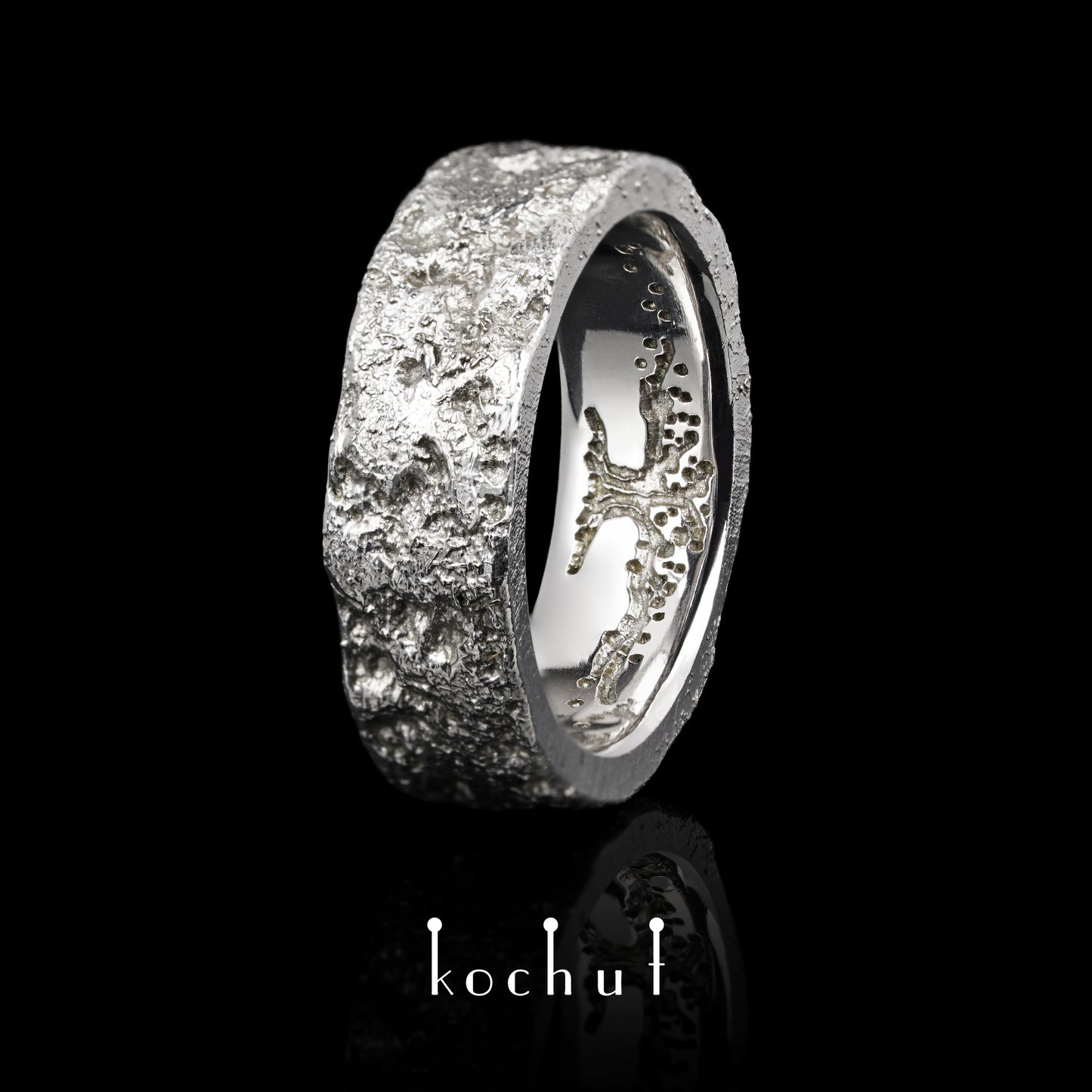 Seele und Körper mit dem Baum des Lebens — Silberring mit Weißgoldbeschichtung, überzogen mit WeißrhODIUM