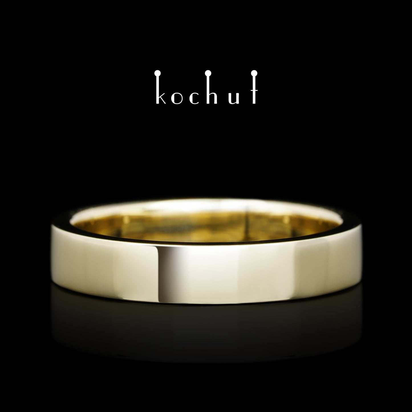 Minimalismus — Ehering aus Gelbgold