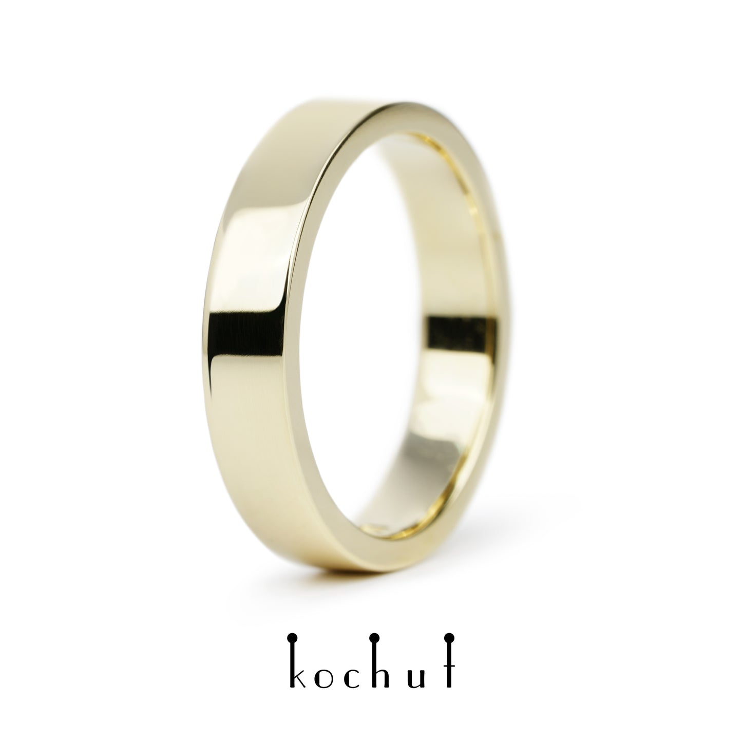 Minimalismus — Ehering aus Gelbgold