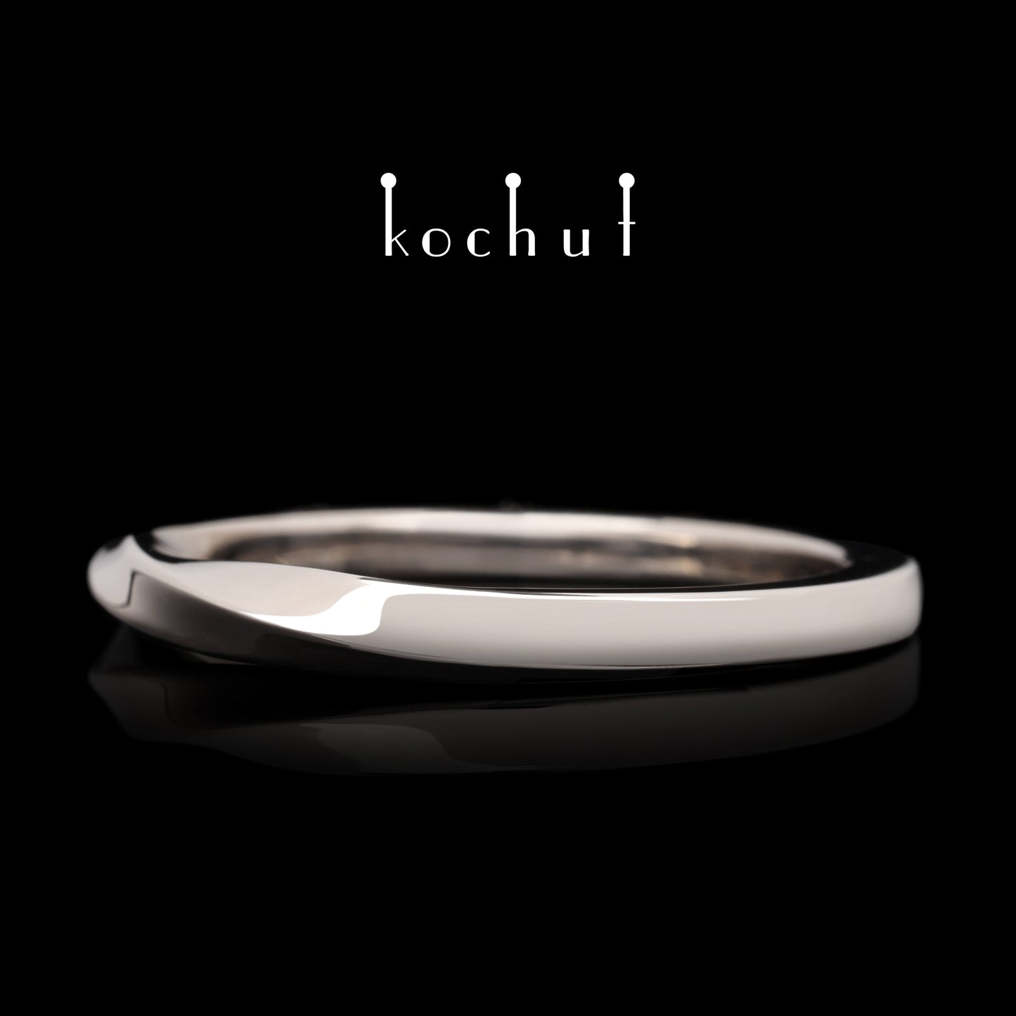 Mobius-Band: verengt — Ehering aus Palladium-Gold