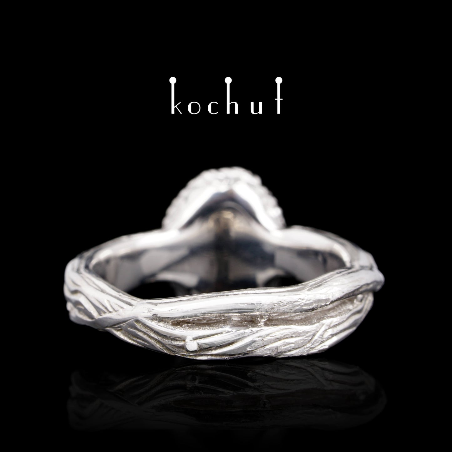 Quelle des Lebens — Ring aus Silber mit Citrin, überzogen mit weißem Rhodium