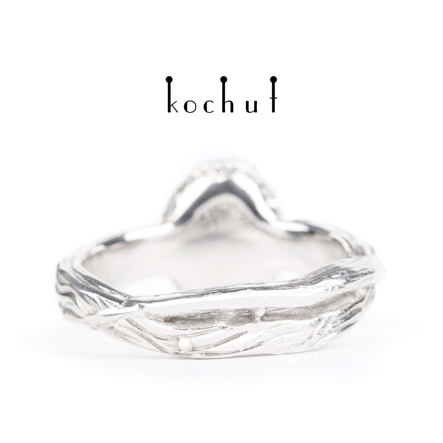 Quelle des Lebens — Ring aus Silber mit Citrin, überzogen mit weißem Rhodium
