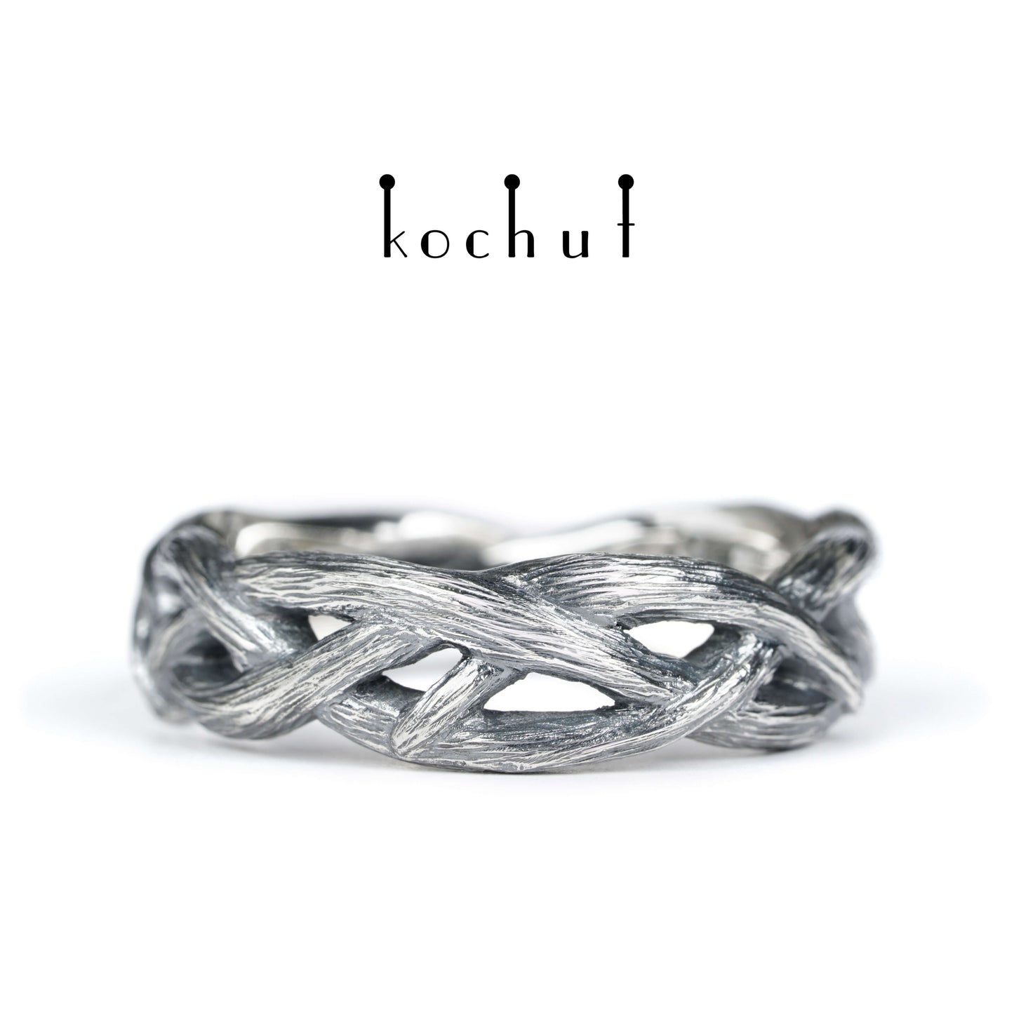 Wald Möbius-Band — Ehering aus oxidiertem Silber