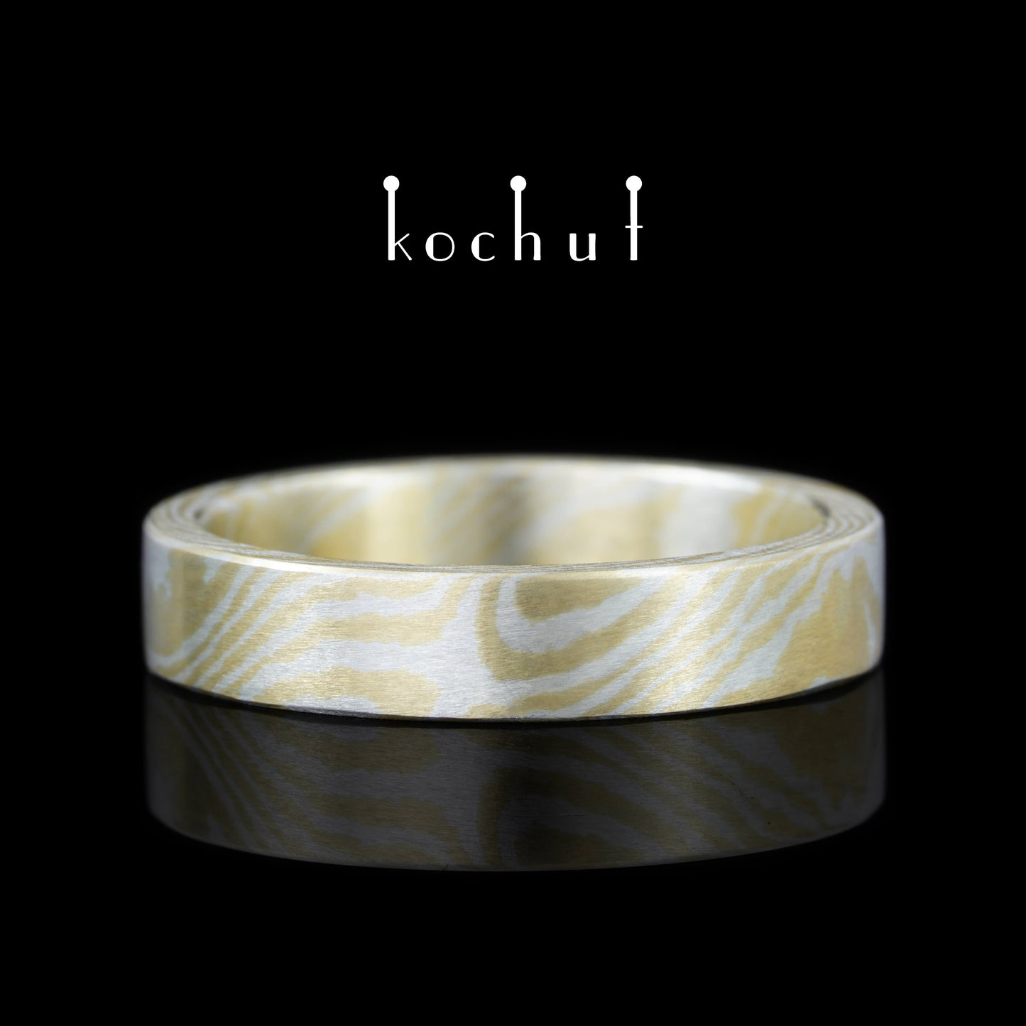 Kanso — Mokume-Ehering aus Silber und Gelbgold