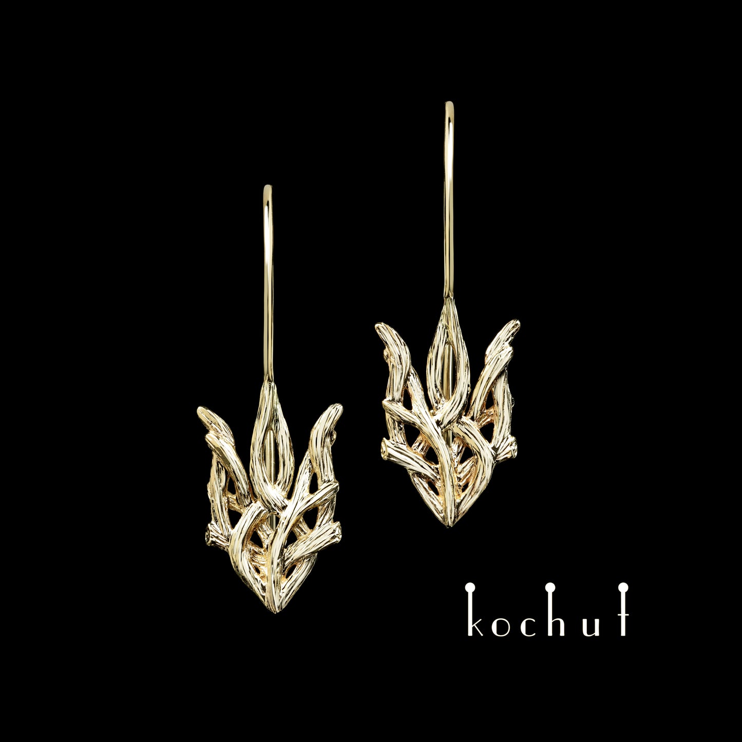 Wald-Trident — Schmuckset aus Gelbgold