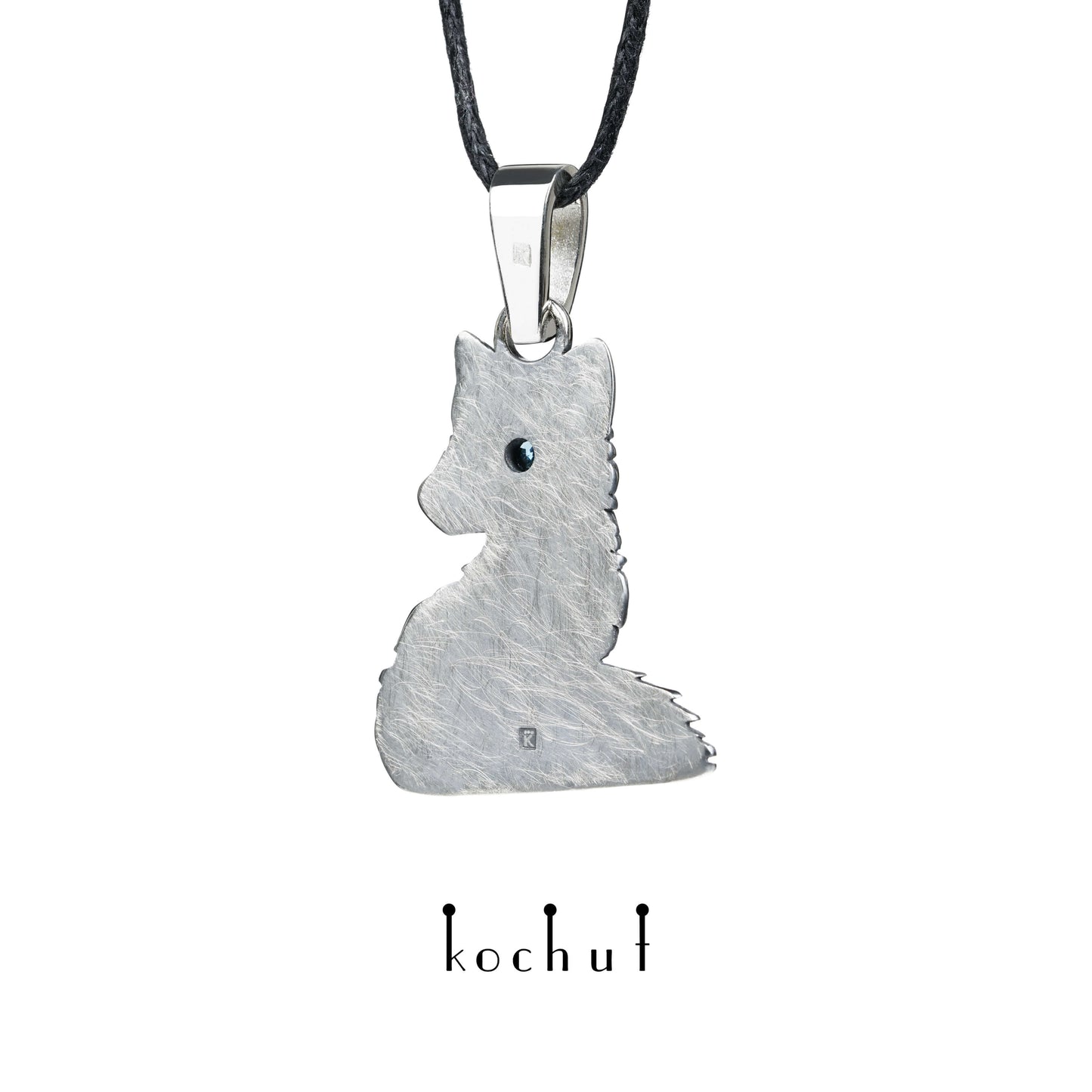 Kleiner Fuchs — Anhänger aus oxidiertem Silber mit Topas