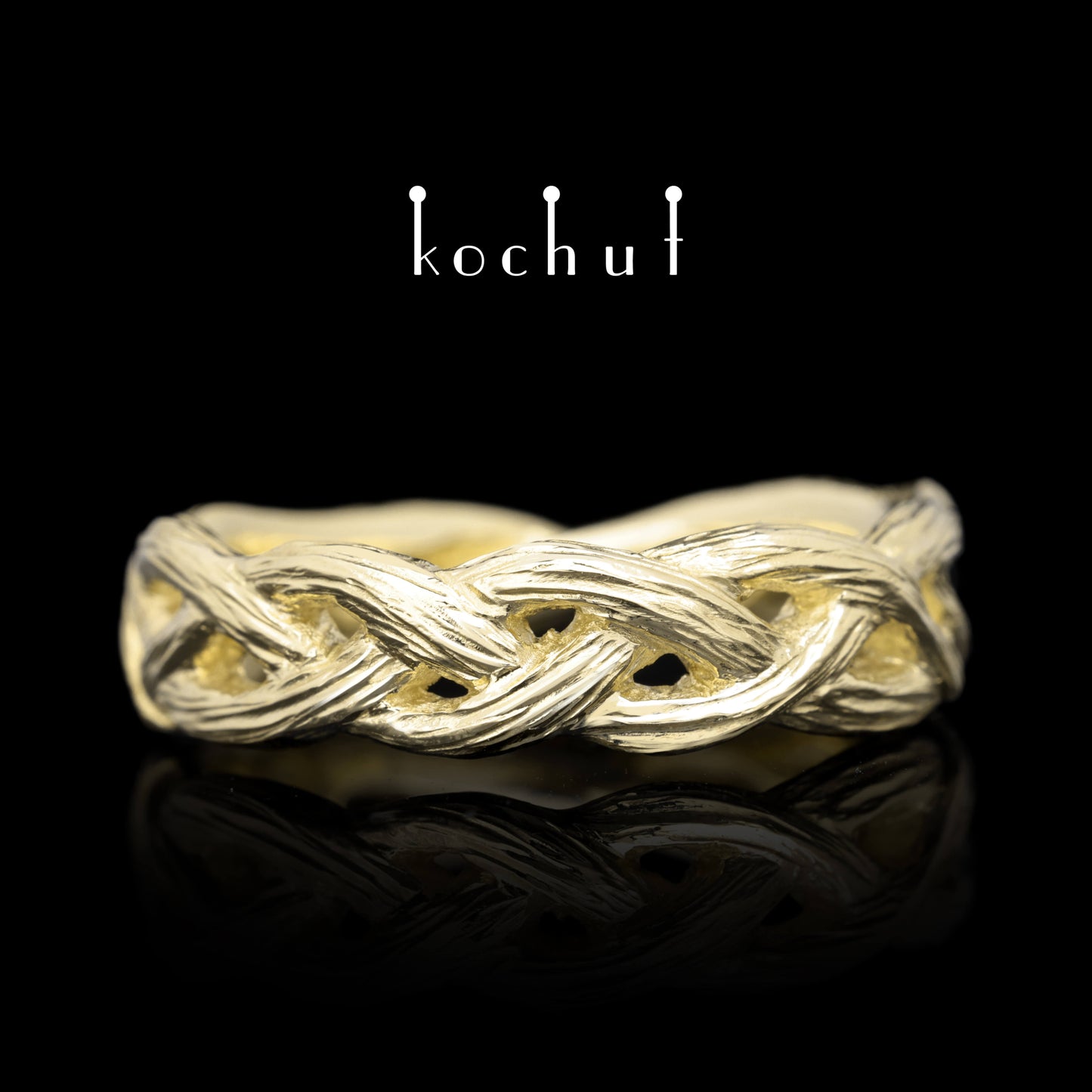 Mobius Forest Ribbon — Ehering aus Gelbgold mit Diamanten