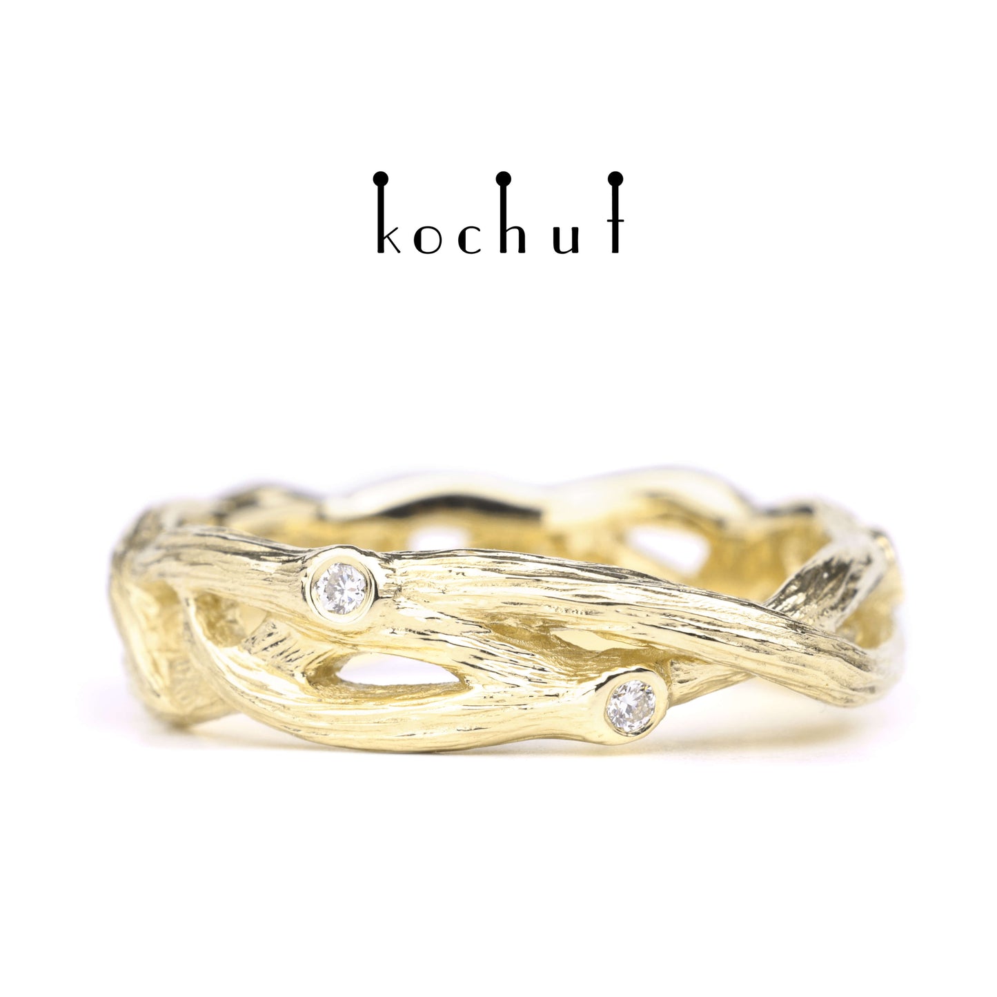 Mobius Forest Ribbon — Ehering aus Gelbgold mit Diamanten